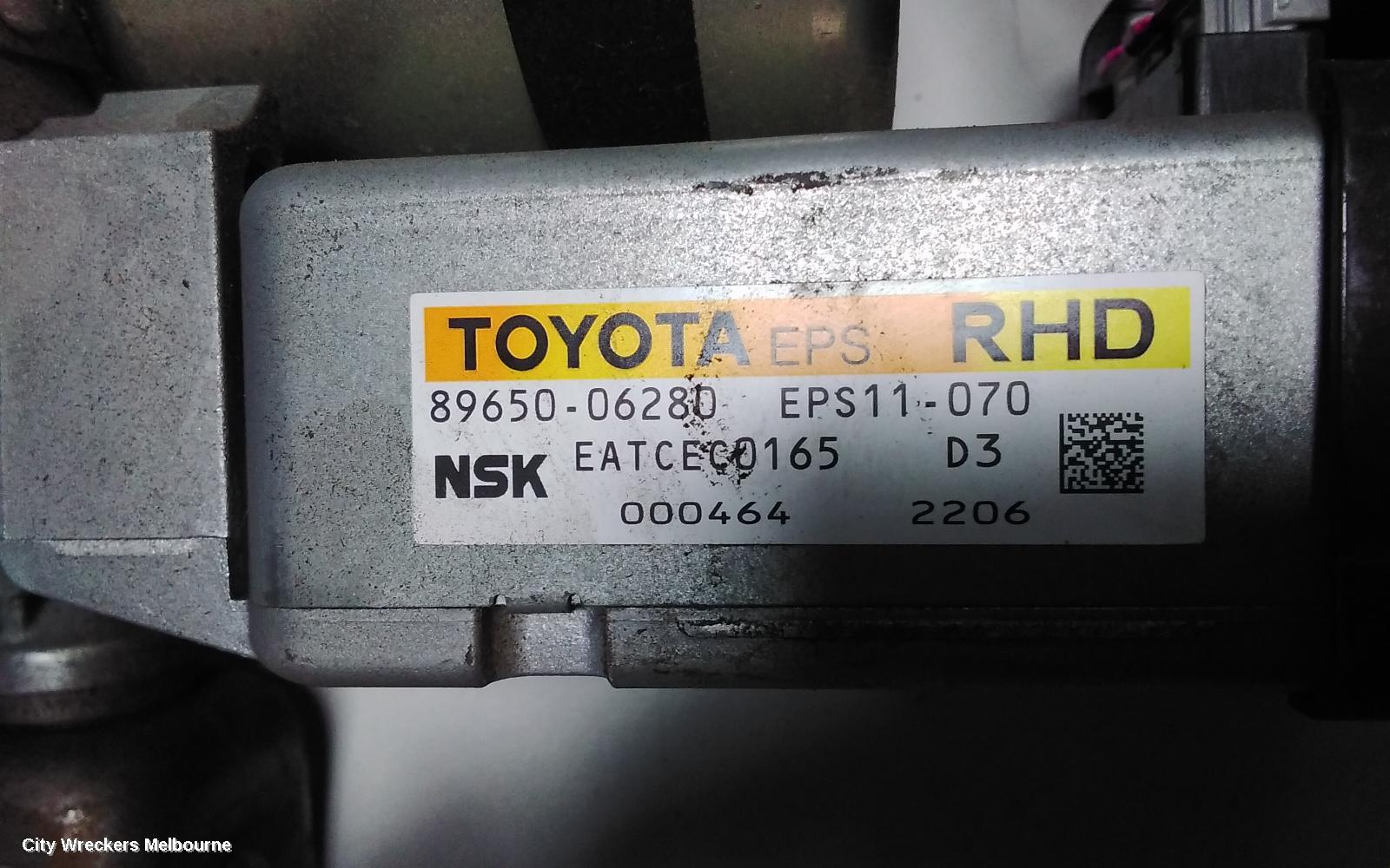 TOYOTA AURION STEERING COLUMN, GSV50R, 02/2012 - 08/2017