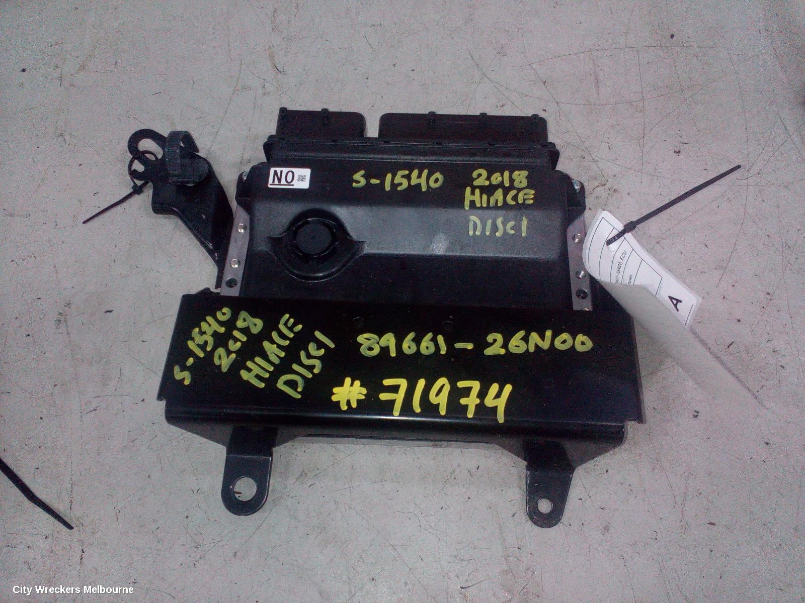 TOYOTA HIACE ECU, ENGINE ECU, 3.0, 1KD-FTV, DIESEL, P/N 89661-26N00, ECU ONLY, KDH, 09/2006 - 04/2019