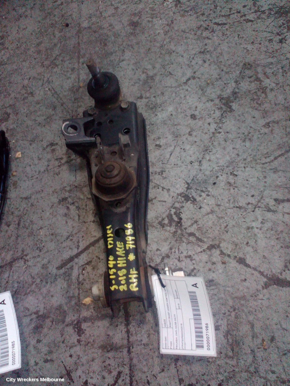 TOYOTA HIACE RIGHT FRONT LOWER CONTROL ARM, TRH/KDH, 2WD, 03/2005 - 04/2019