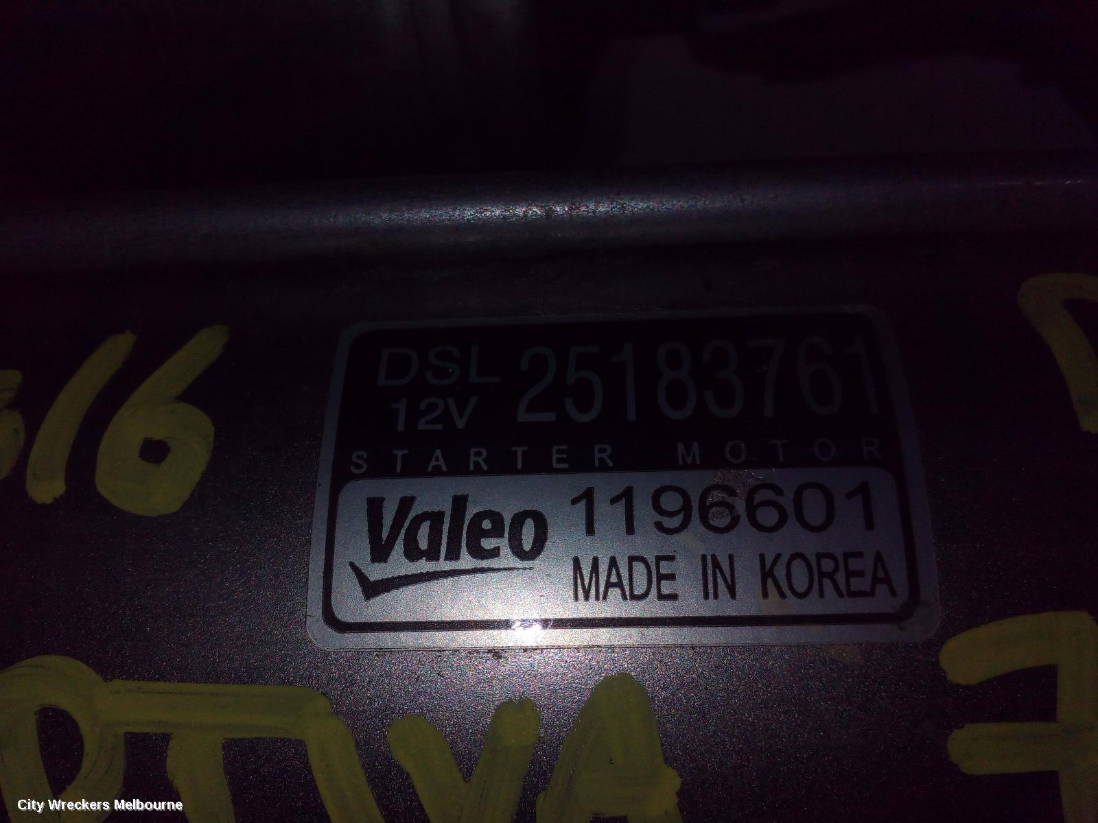 HOLDEN CAPTIVA STARTER, DIESEL, 2.2, CG, 3-BOLT TYPE, 01/2011 - 06/2018