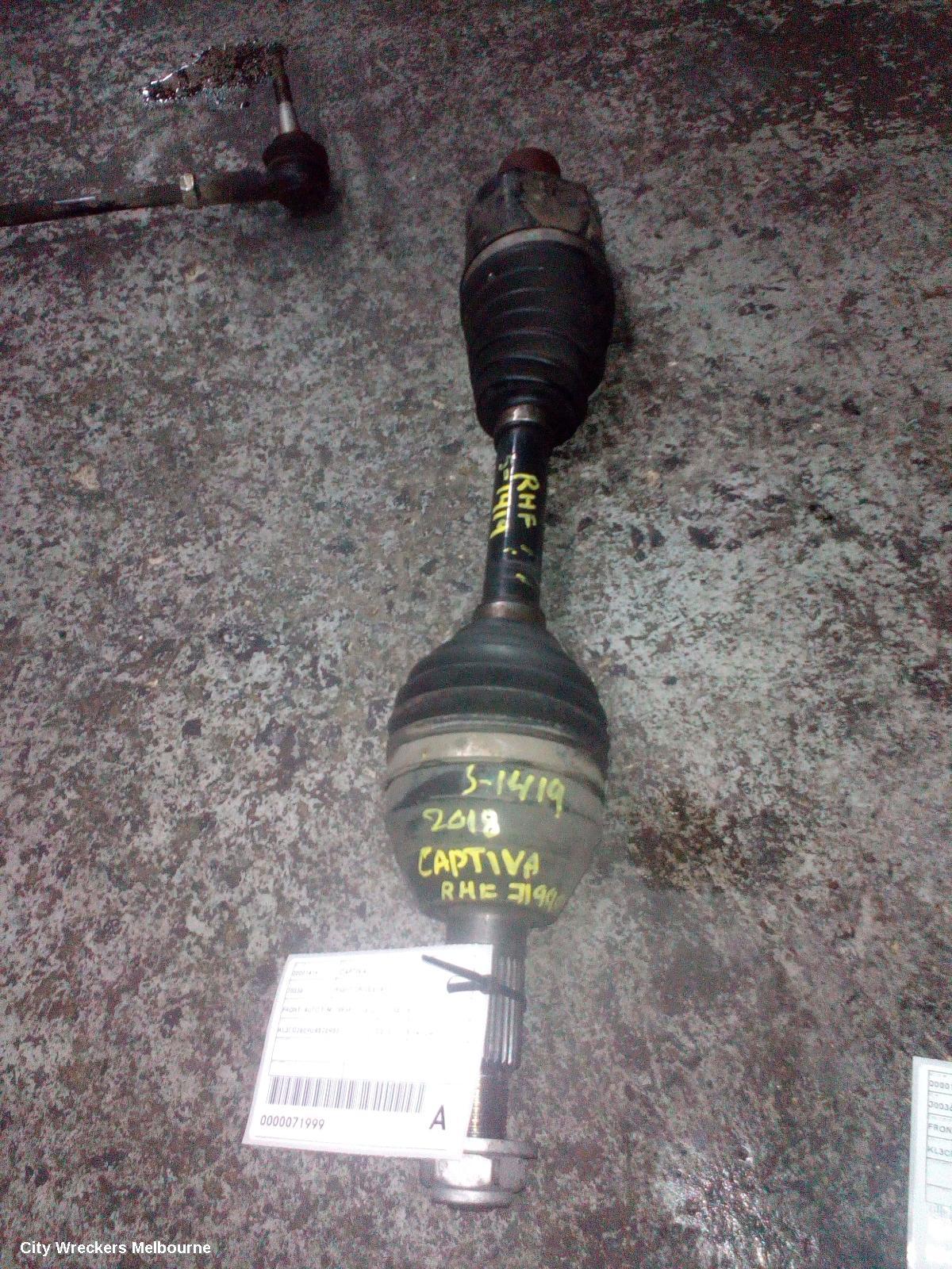 HOLDEN CAPTIVA RIGHT DRIVESHAFT, FRONT, AUTO T/M, DIESEL, CG, 01/2011 - 06/2018