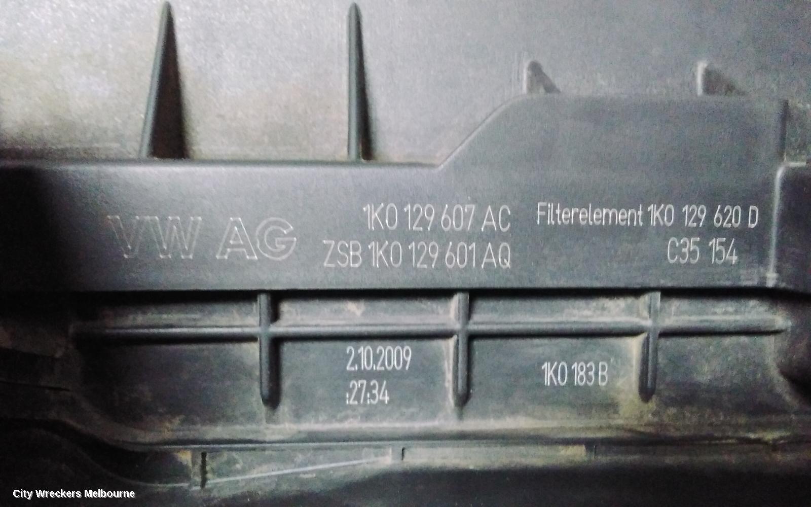 VOLKSWAGEN GOLF AIR CLEANER/BOX, AIR CLEANER, GEN 6, 1.4, PETROL, CAVD/CTHD CODE, 12/2008 - 01/2016