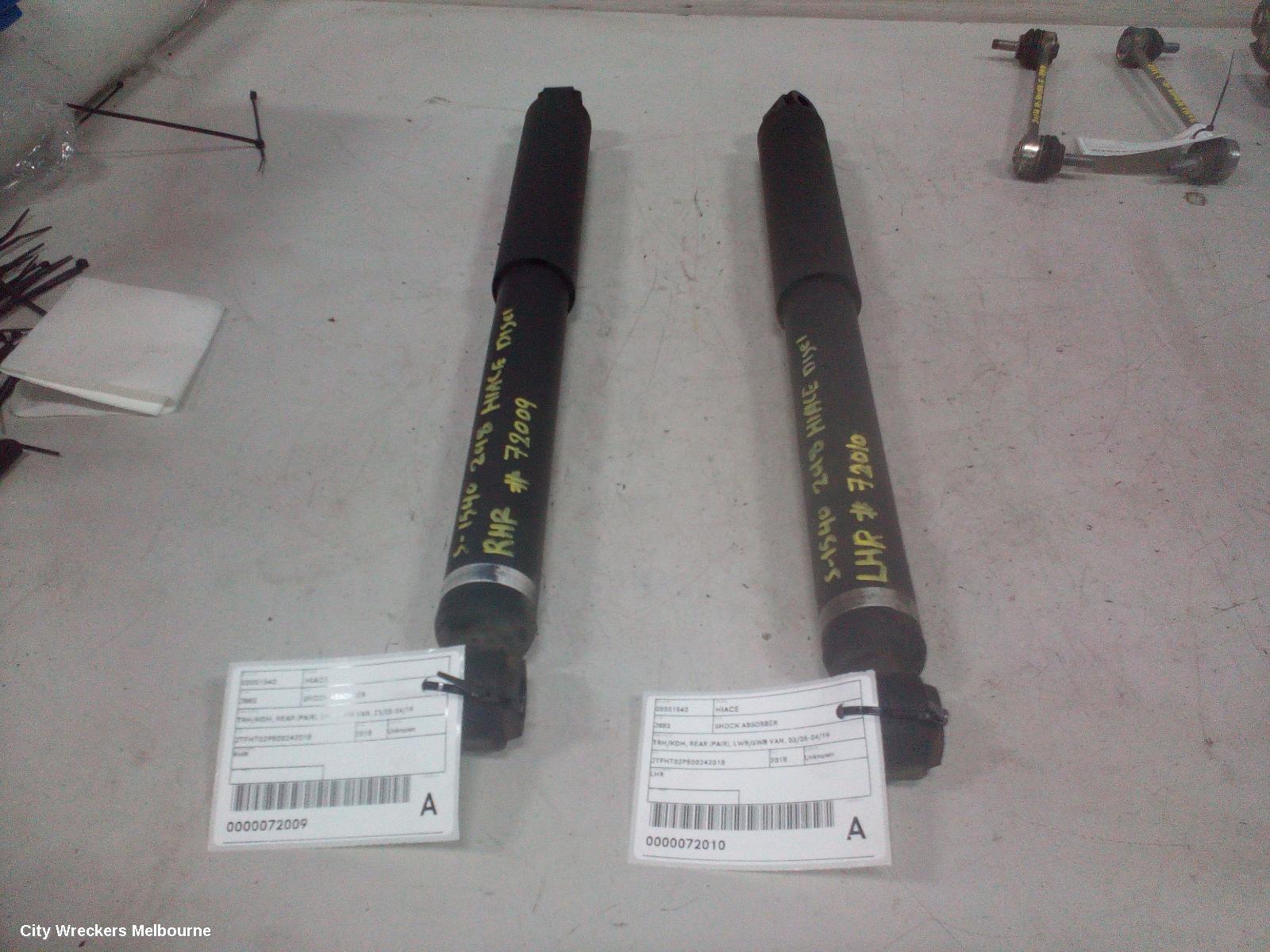 TOYOTA HIACE SHOCK ABSORBER, TRH/KDH, REAR (PAIR), LWB/SWB VAN, 03/2005 - 04/2019