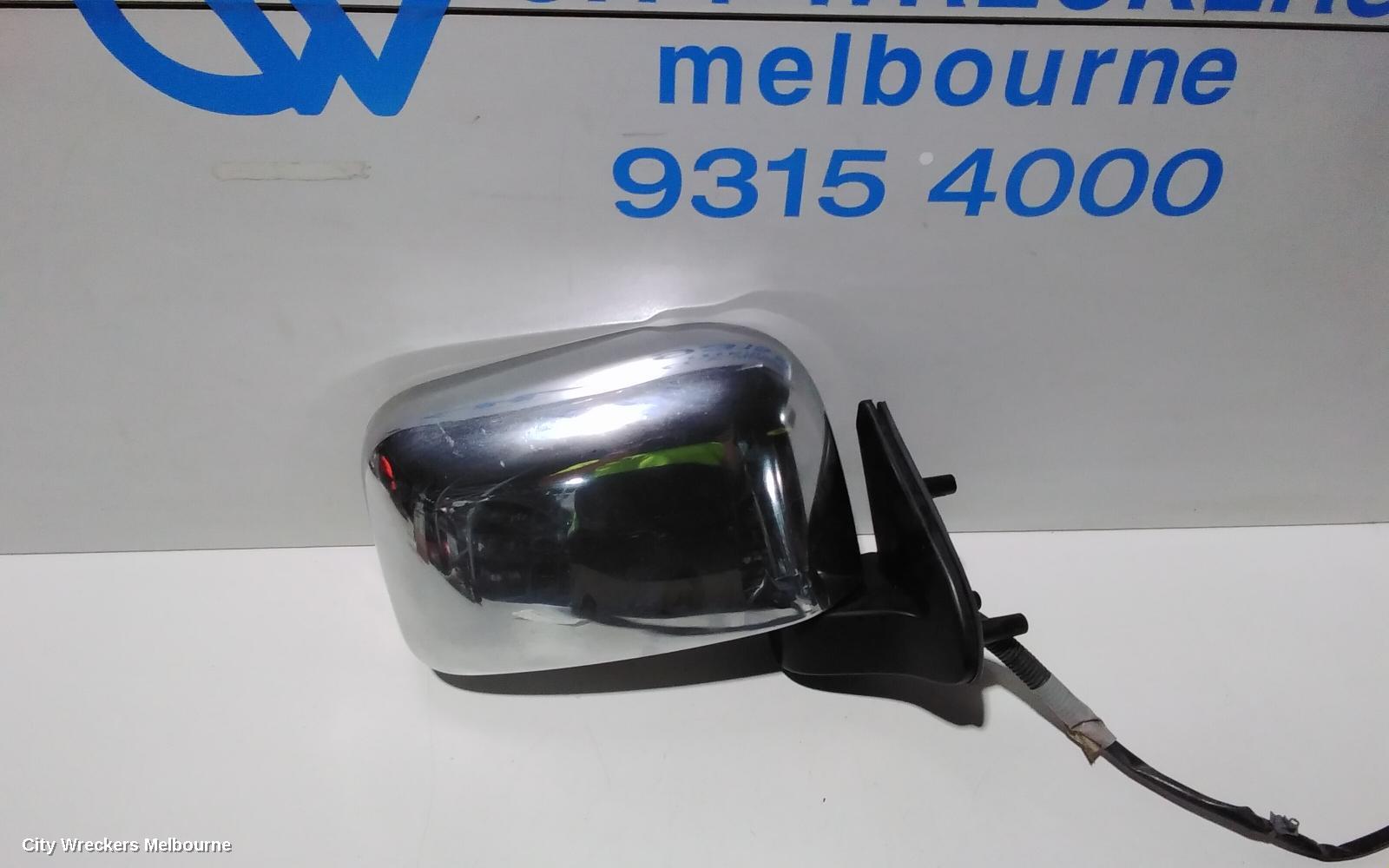 NISSAN NAVARA RIGHT DOOR MIRROR, D22, POWER, CHROME, 04/1997 - 08/2015