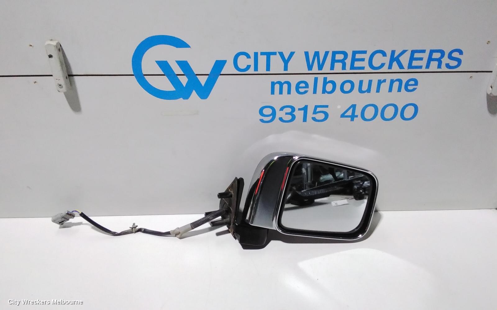 NISSAN NAVARA RIGHT DOOR MIRROR, D22, POWER, CHROME, 04/1997 - 08/2015