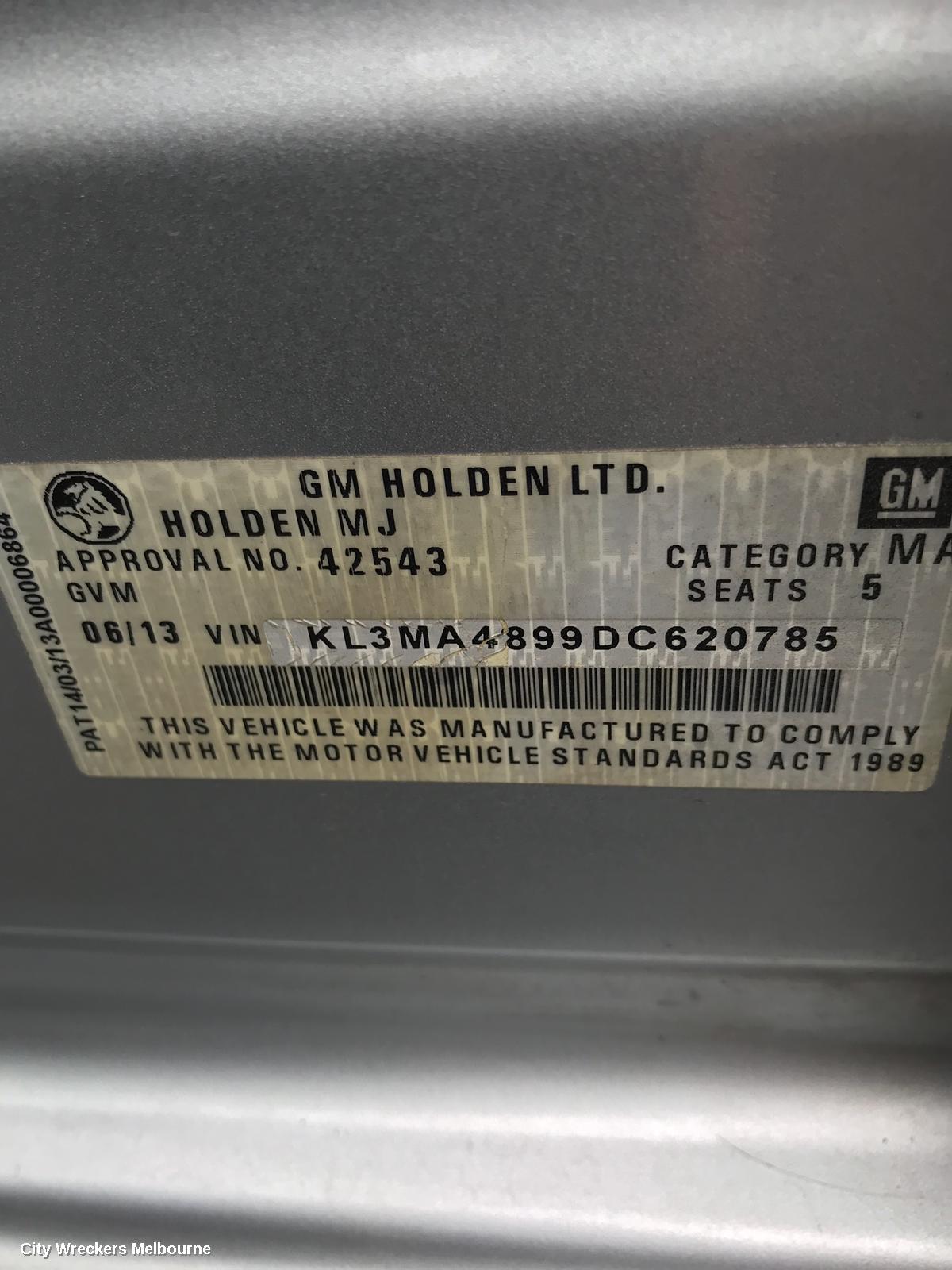 HOLDEN BARINA BOOTLID/TAILGATE, TAILGATE, SPARK, MJ (VIN KL3MF), 01/2013 - 06/2015