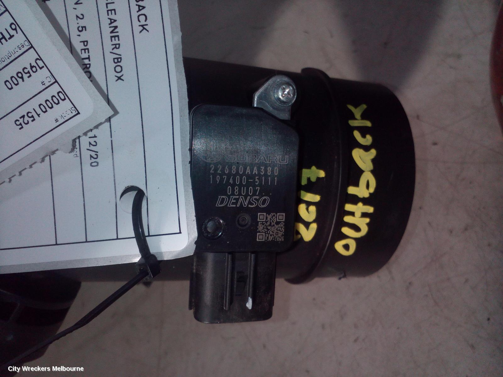 SUBARU OUTBACK AIR CLEANER/BOX, AIR CLEANER, 6TH GEN, 2.5, PETROL, 08/2014 - 12/2020