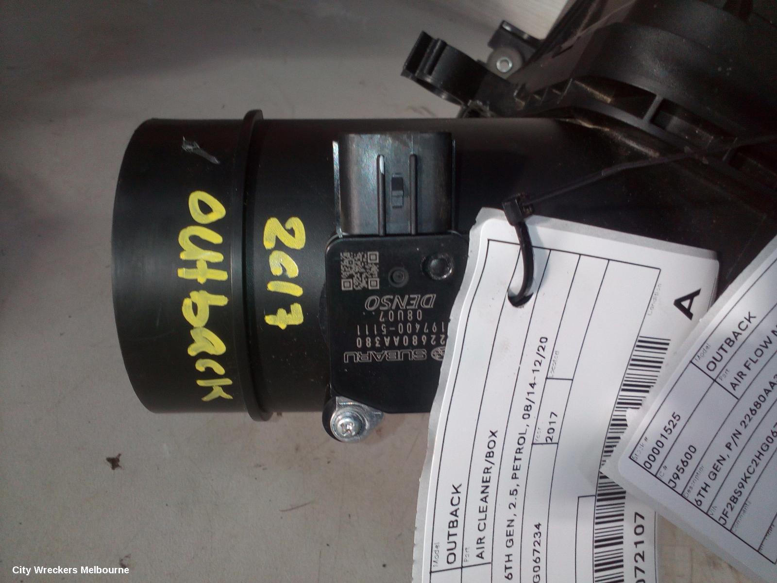 SUBARU OUTBACK AIR FLOW METER, 6TH GEN, P/N 22680AA380, 08/2014 - 12/2020