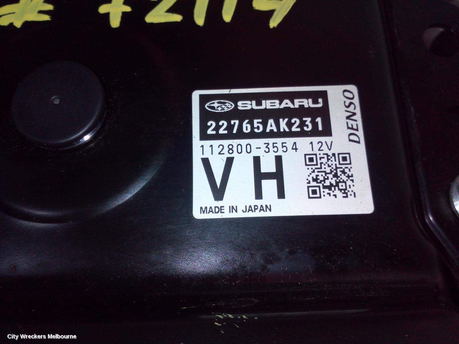 SUBARU OUTBACK ECU, ENGINE ECU, 2.5, FB25, PETROL, ECU ONLY, 6TH GEN, 08/2014 - 12/2020