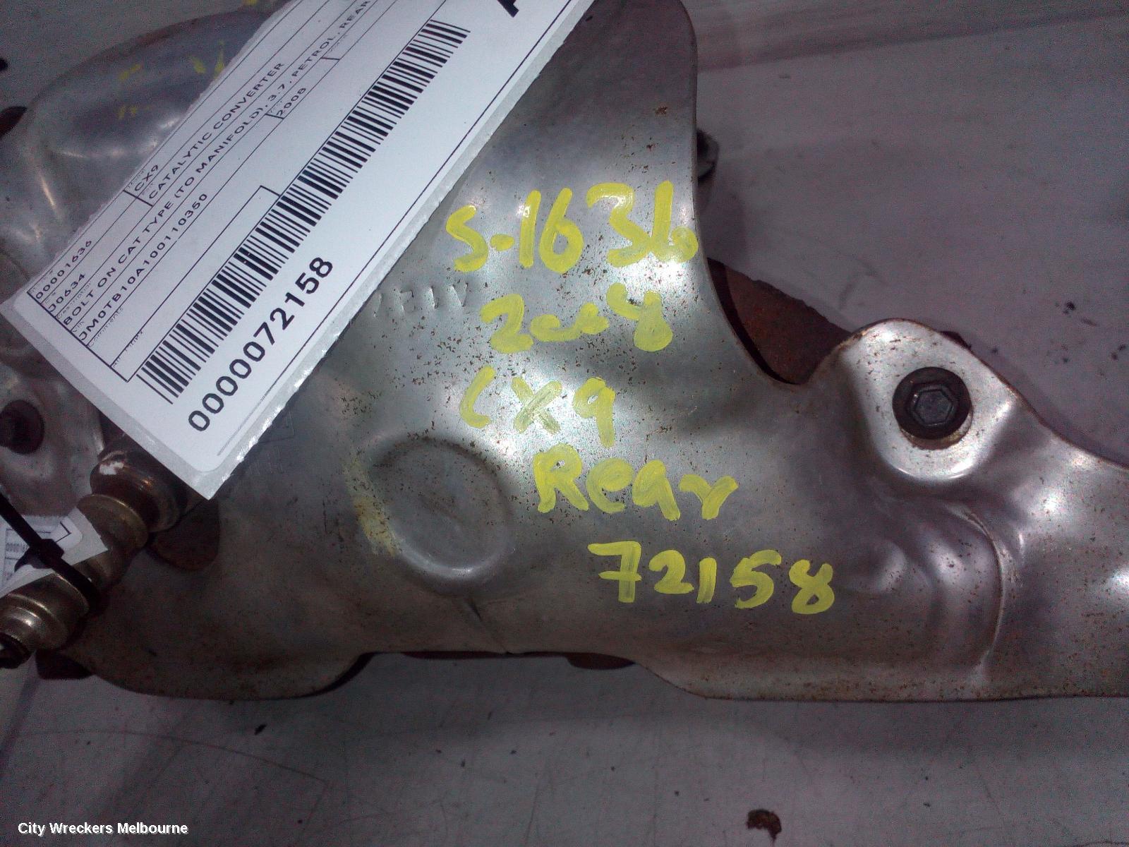 MAZDA CX9 CATALYTIC CONVERTER, BOLT ON CAT TYPE (TO MANIFOLD), 3.7, PETROL, REAR, TB, 12/2007 - 12/2015
