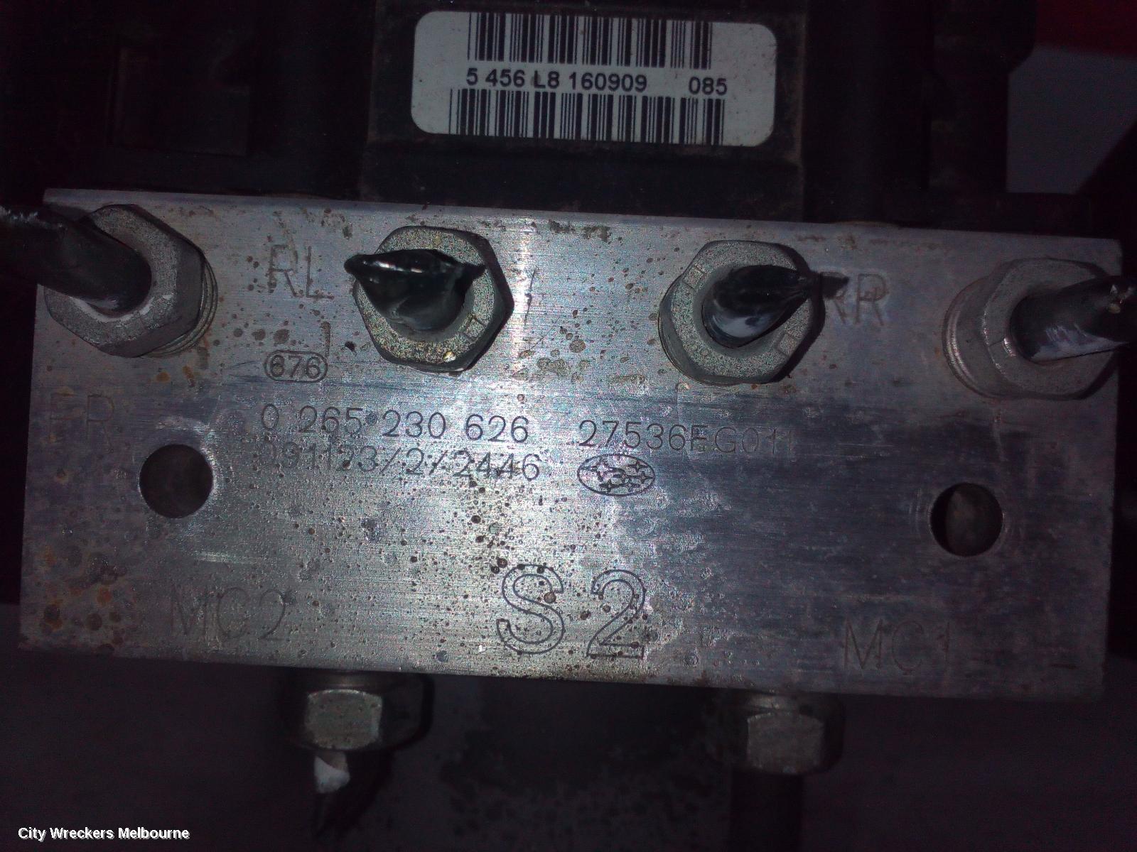SUBARU IMPREZA ABS PUMP/MODULATOR, G3, P/N 27596FG041, VDC TYPE, 04/2007 - 11/2011