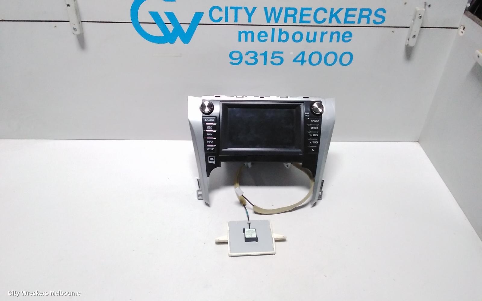 TOYOTA CAMRY RADIO/CD/DVD/SAT/TV, 7IN SAT NAV HEAD UNIT (P/N ON FACE 18039), ASV50/AVV50, 12/2011 - 05/2015