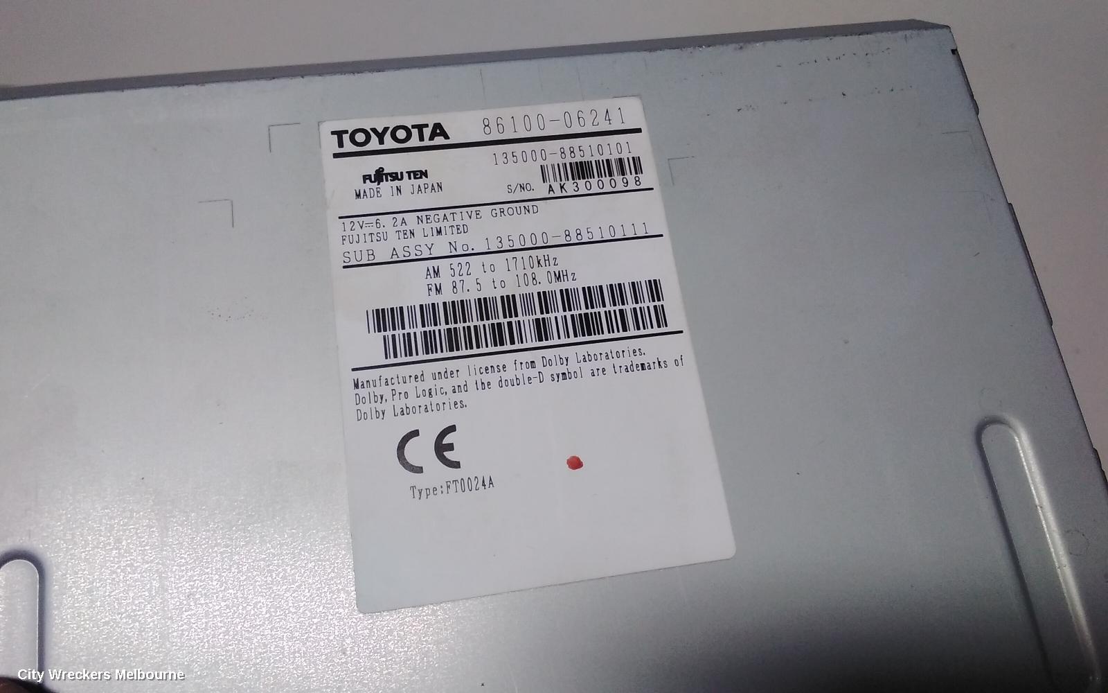 TOYOTA CAMRY RADIO/CD/DVD/SAT/TV, 7IN SAT NAV HEAD UNIT (P/N ON FACE 18039), ASV50/AVV50, 12/2011 - 05/2015