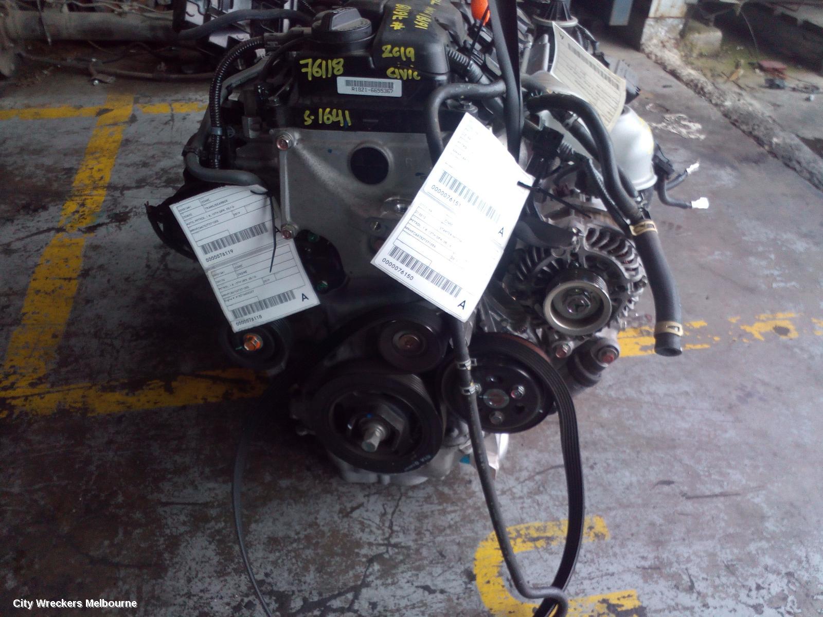 HONDA CIVIC ENGINE, PETROL, 1.8, 10TH GEN, 05/2016 ONWARDS
