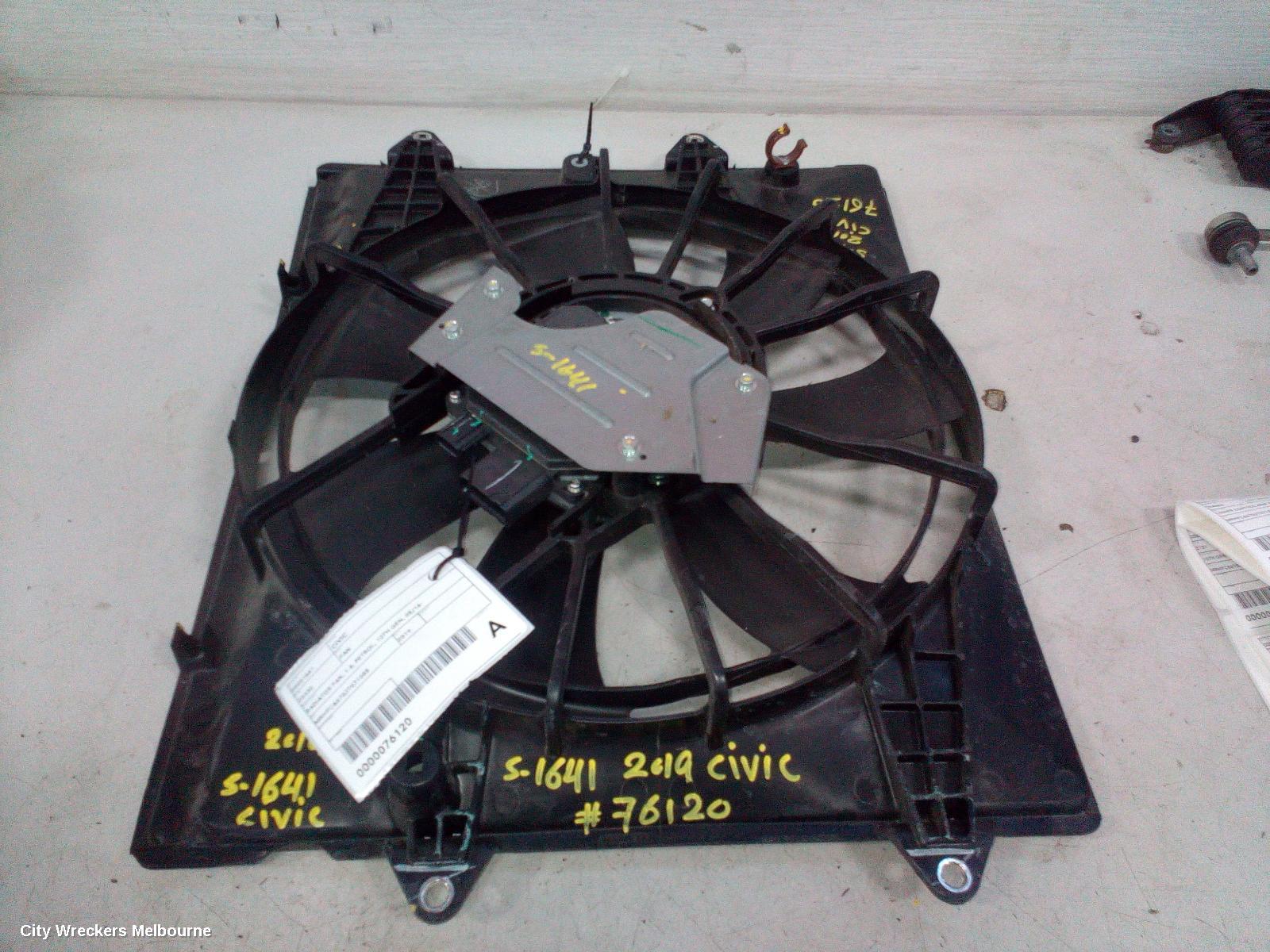 HONDA CIVIC FAN, RADIATOR FAN, 1.8, PETROL, 10TH GEN, 05/2016 ONWARDS