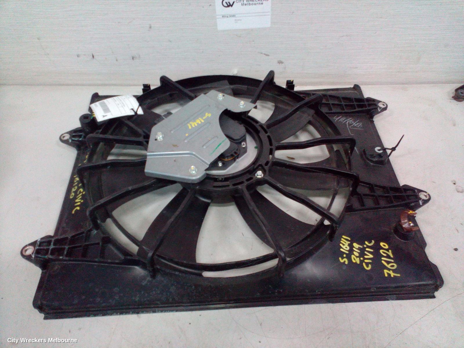 HONDA CIVIC FAN, RADIATOR FAN, 1.8, PETROL, 10TH GEN, 05/2016 ONWARDS