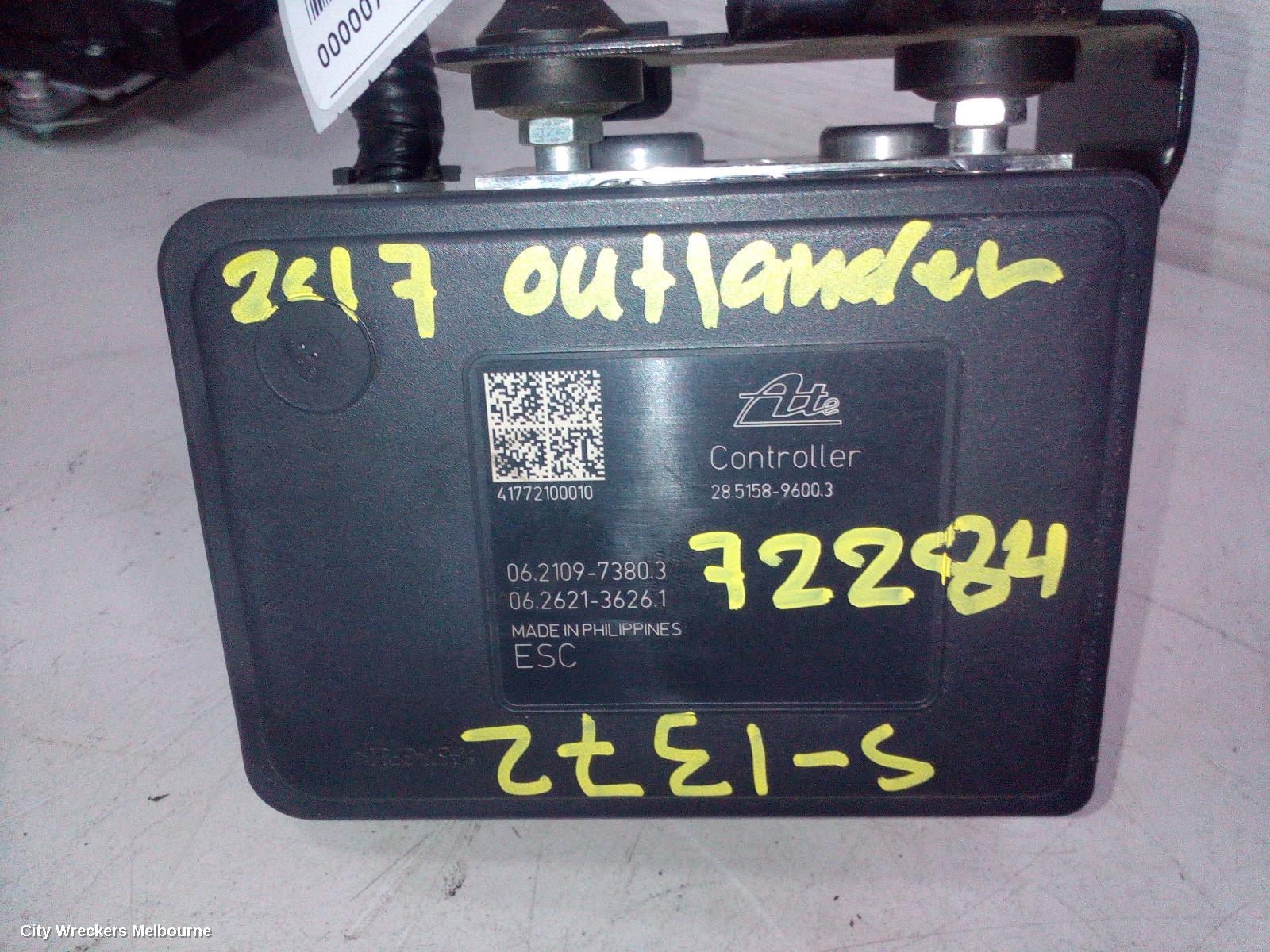 MITSUBISHI OUTLANDER ABS PUMP/MODULATOR, ZK-ZL, NON ACTIVE EMERGENCY BRAKING TYPE, P/N 4670B231, 04/2015 ONWARDS