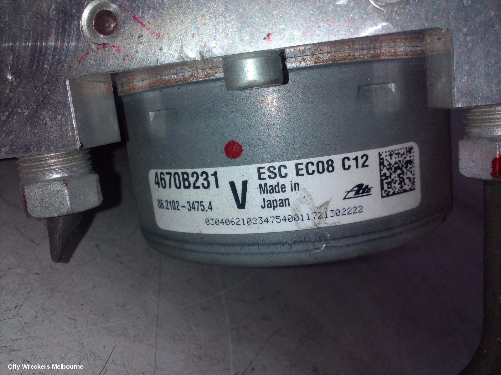 MITSUBISHI OUTLANDER ABS PUMP/MODULATOR, ZK-ZL, NON ACTIVE EMERGENCY BRAKING TYPE, P/N 4670B231, 04/2015 ONWARDS