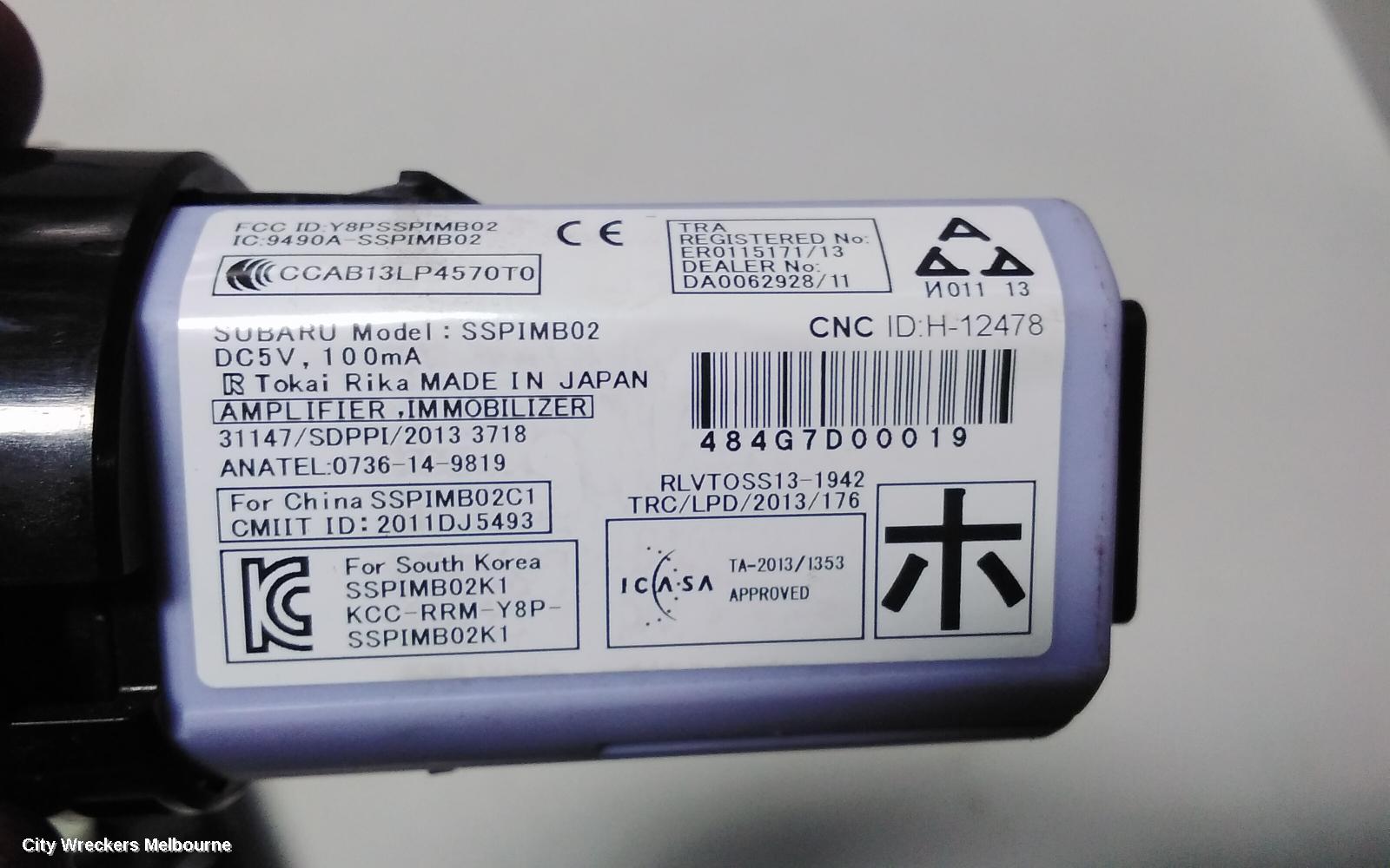 SUBARU WRX, V1, 03/2014 - 10/2021, PUSH START STOP BUTTON: 72356
