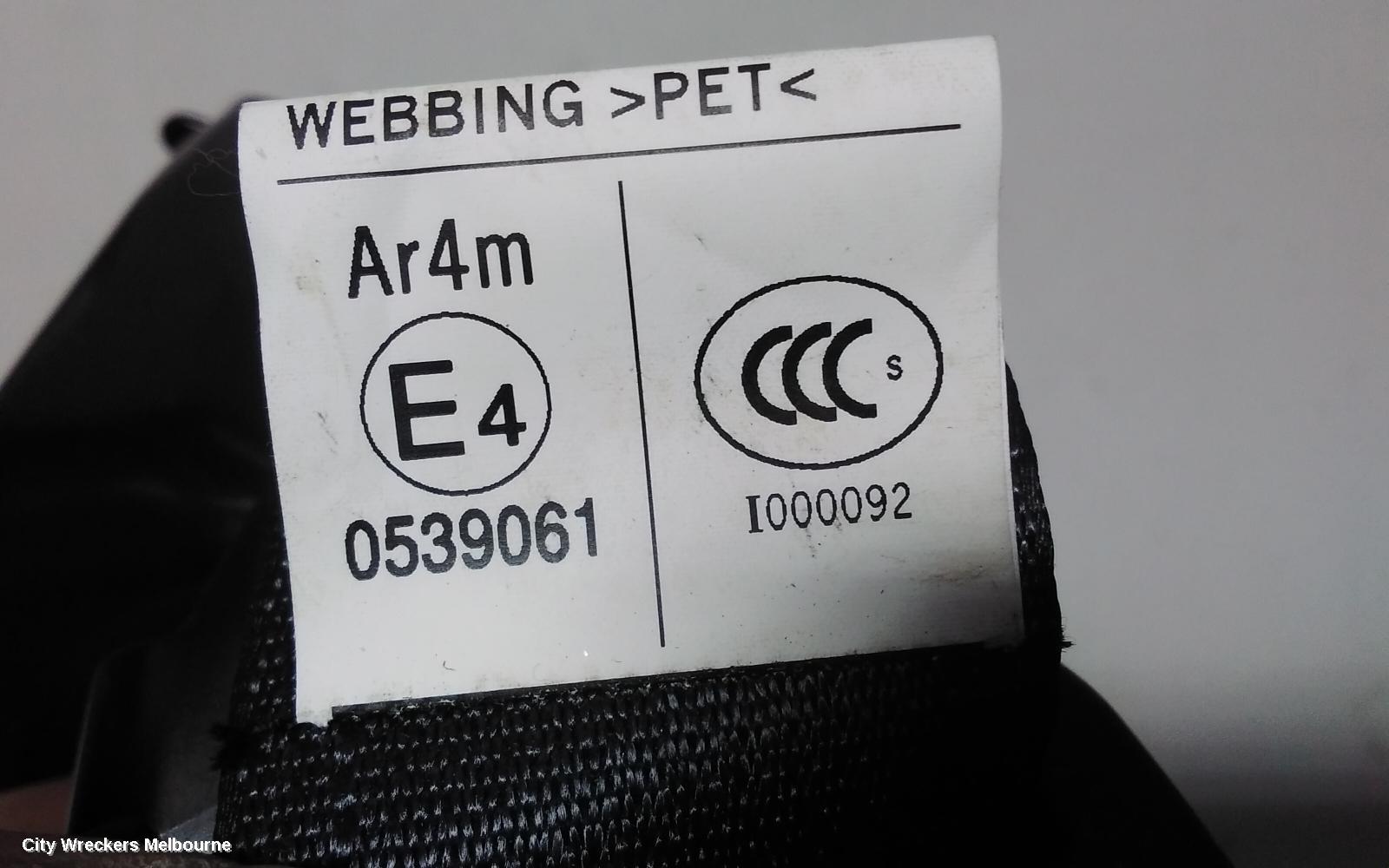 MITSUBISHI ASX SEATBELT/STALK, RH REAR, SEAT BELT ONLY, XA-XE, 06/2010 ONWARDS