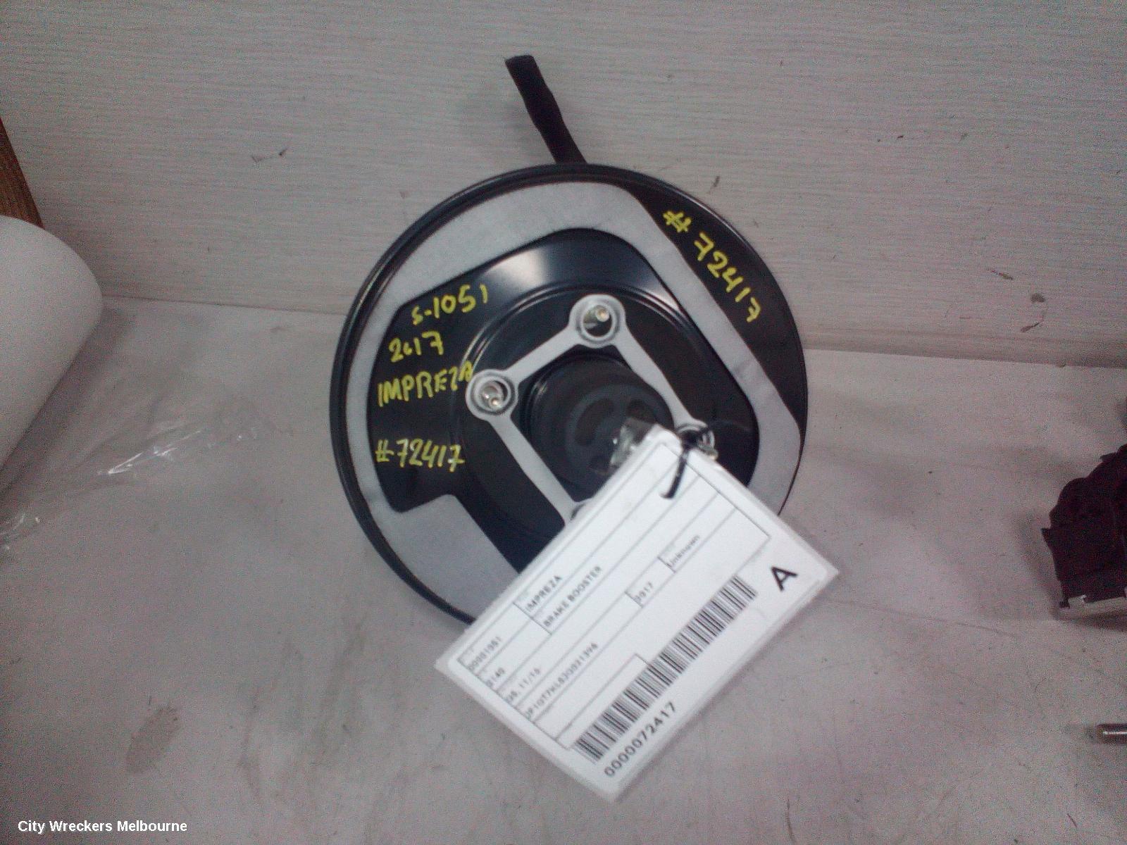 SUBARU IMPREZA BRAKE BOOSTER, G5, 11/2016 - 09/2023