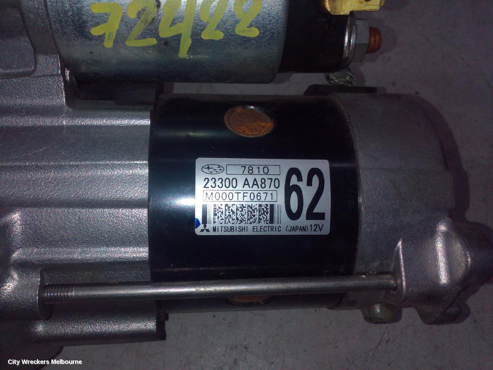 SUBARU IMPREZA STARTER, PETROL, FB20, AUTO, CVT, G5, 11/2016 ONWARDS