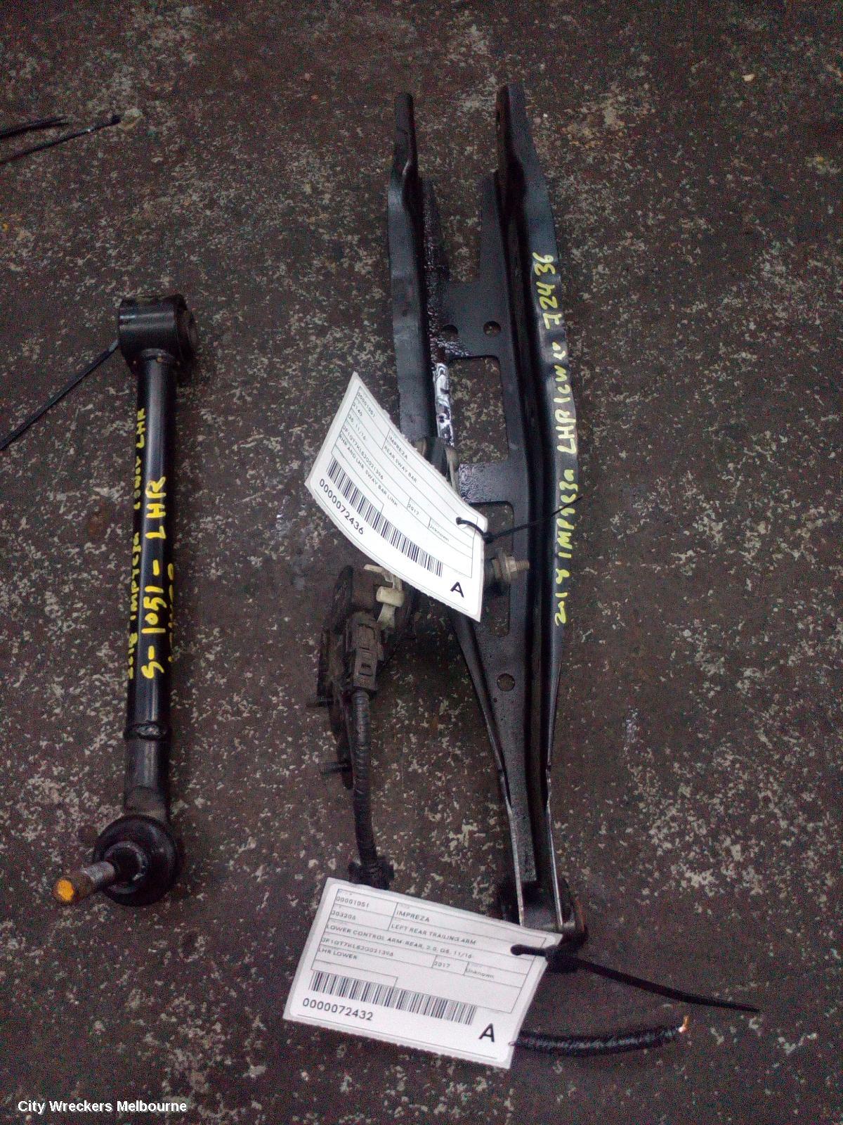 SUBARU IMPREZA REAR SWAY BAR, G5, 09/2016 - 09/2023