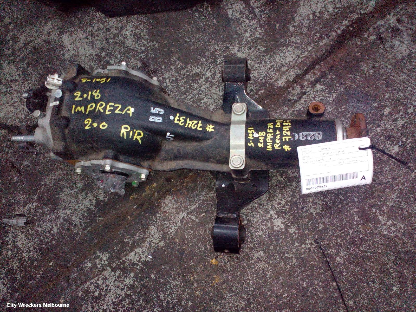 SUBARU IMPREZA DIFFERENTIAL CENTRE, REAR, G5, 3.7 RATIO, 11/2016 ONWARDS