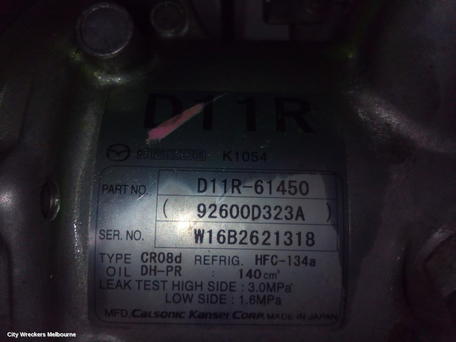 MAZDA CX3 A/C COMPRESSOR, DK, 1.5, SKYACTIV-D, TURBO DIESEL, 03/2015 - 03/2020