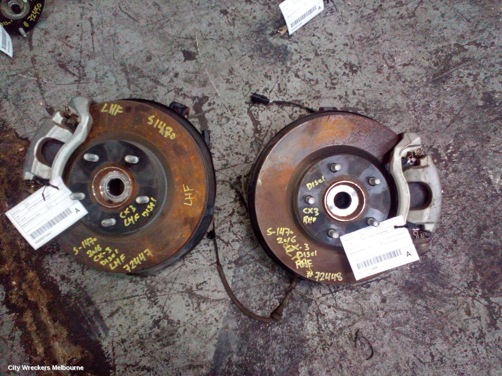 MAZDA CX3 RIGHT FRONT HUB ASSEMBLY, DK, 03/2015 ONWARDS