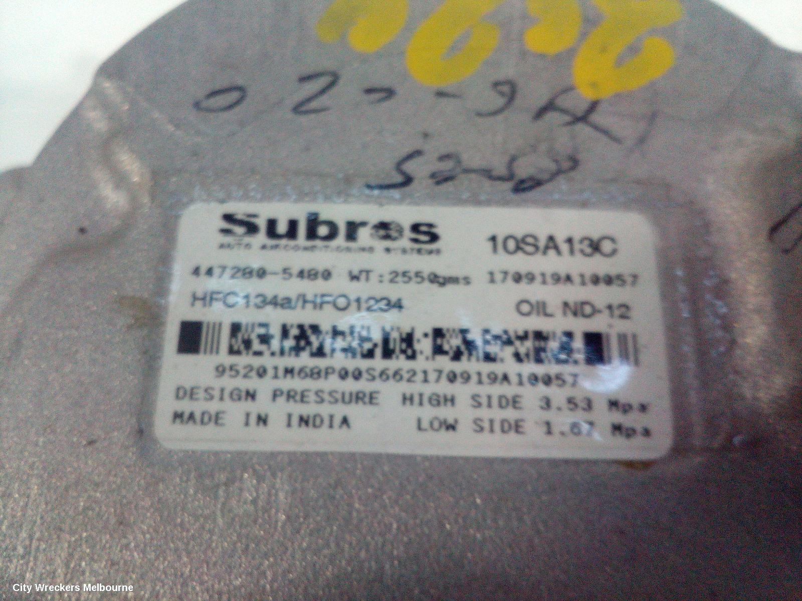 SUZUKI BALENO A/C COMPRESSOR, EW, PETROL, 04/2016 ONWARDS