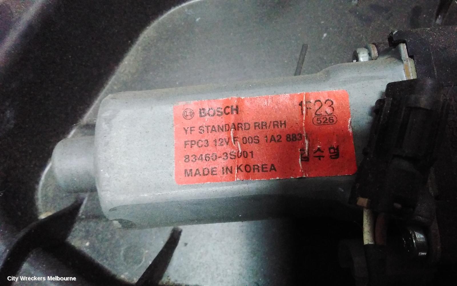 HYUNDAI I45 RIGHT REAR WND REG/MOTOR, YF, POWER, 02/2010 - 04/2014