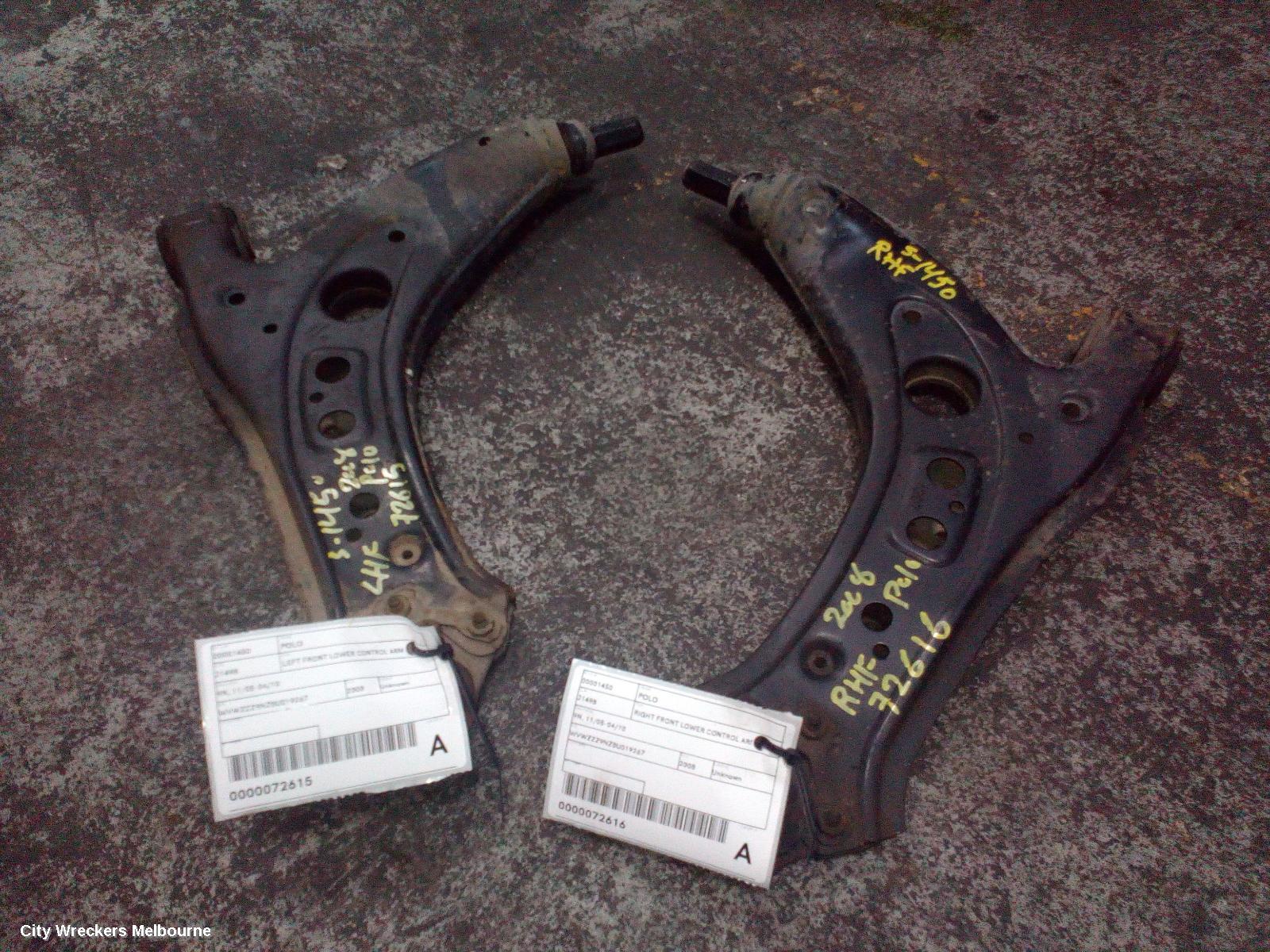 VOLKSWAGEN POLO LEFT FRONT LOWER CONTROL ARM, 9N, 11/2005 - 04/2010