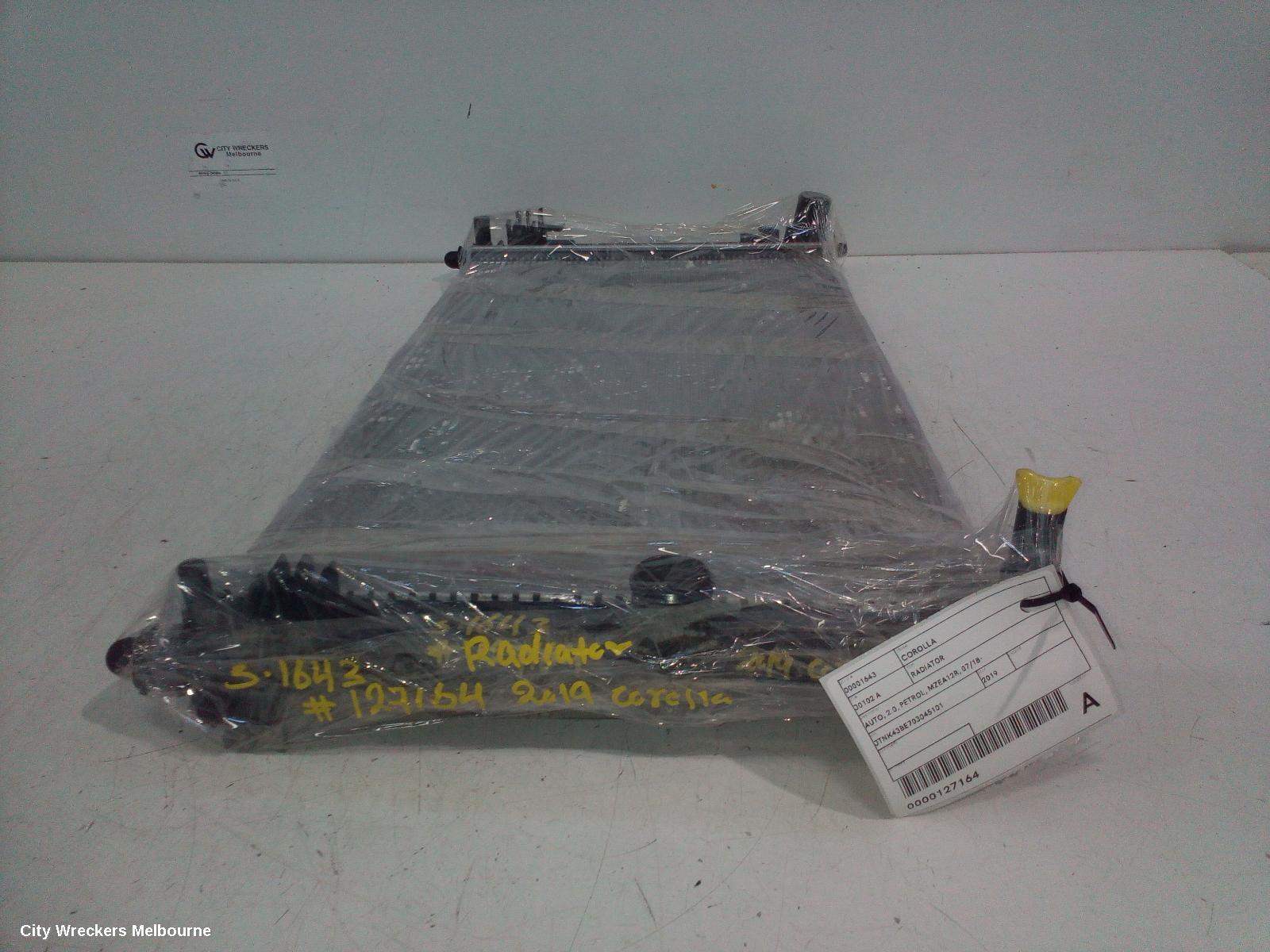 TOYOTA COROLLA RADIATOR, AUTO, 2.0, PETROL, MZEA12R, 07/2018 ONWARDS