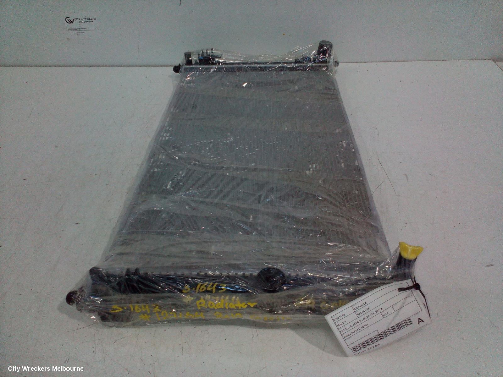 TOYOTA COROLLA RADIATOR, AUTO, 2.0, PETROL, MZEA12R, 07/2018 ONWARDS