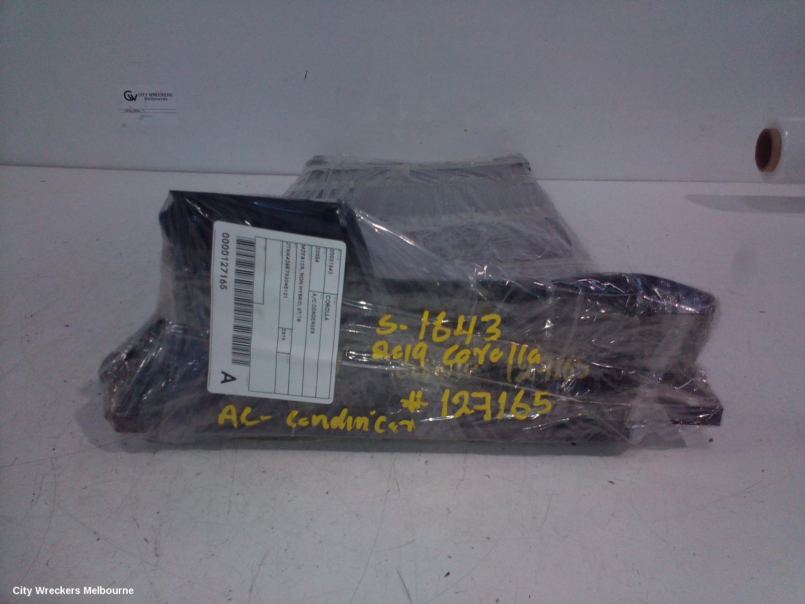 TOYOTA COROLLA A/C CONDENSER, MZEA12R, NON HYBRID, 07/2018 ONWARDS