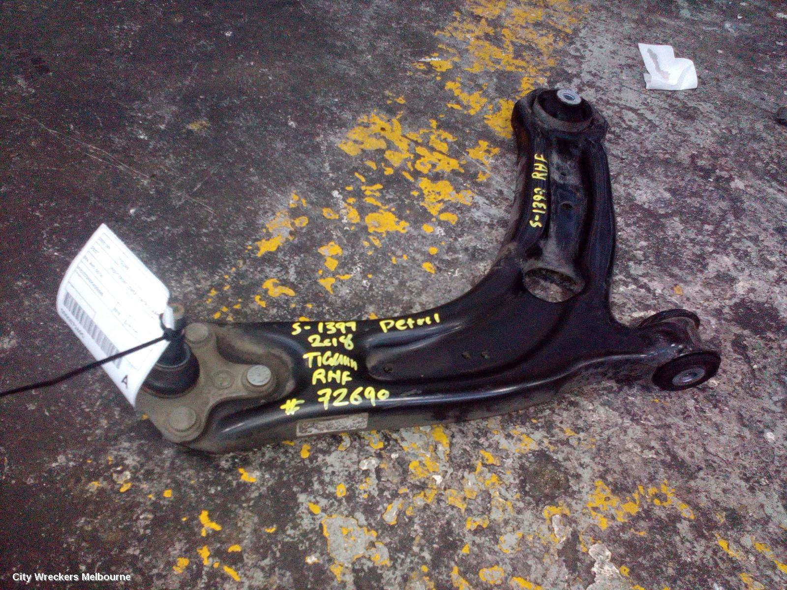VOLKSWAGEN TIGUAN RIGHT FRONT LOWER CONTROL ARM, 5NA, 4WD, 06/2016 ONWARDS
