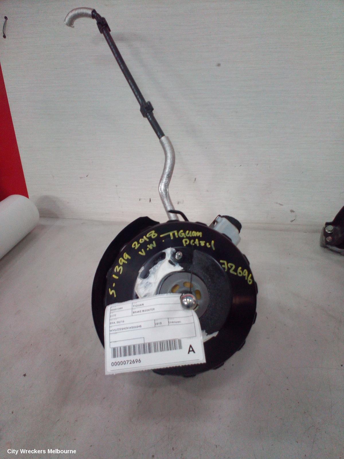 VOLKSWAGEN TIGUAN BRAKE BOOSTER, PETROL, 2.0, TURBO, 5NA, 06/2016 ONWARDS