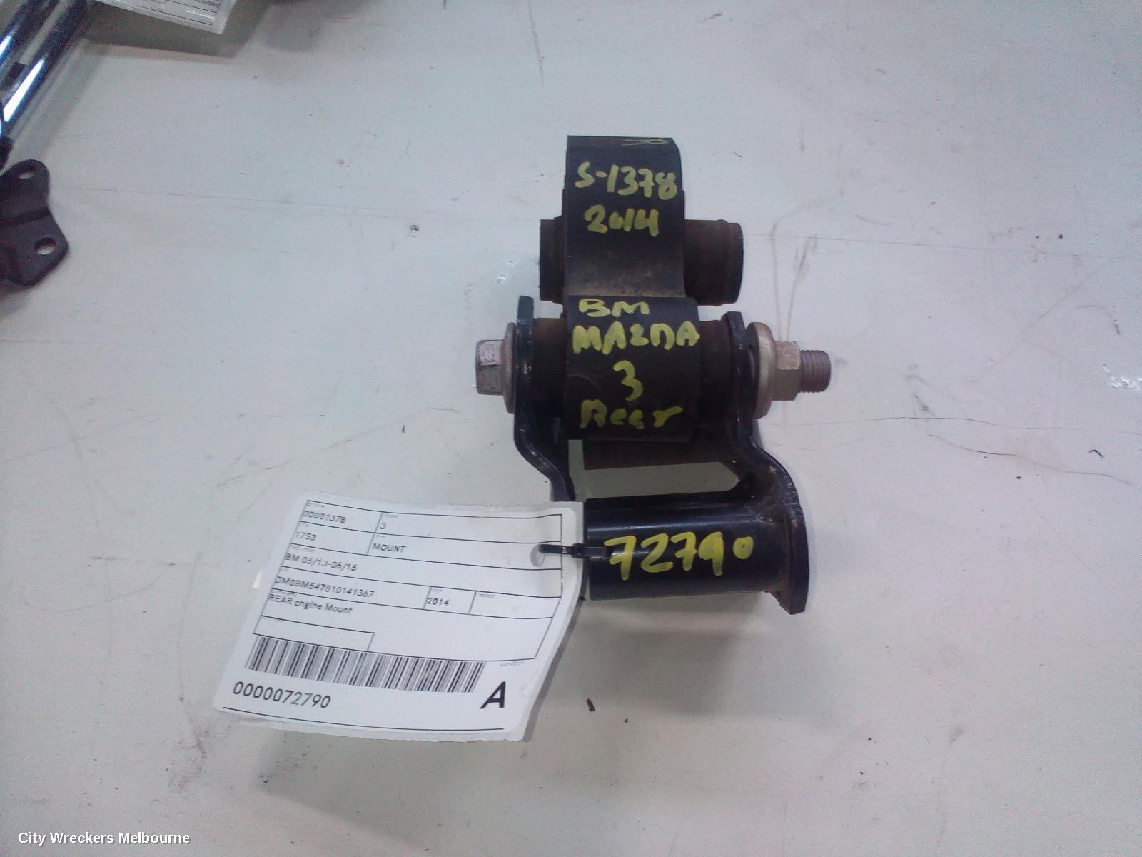 MAZDA 3 MOUNT, ENGINE MOUNT, LOWER, PETROL, 2.0, PE, SKYACTIV-G, BM-BN, 11/2013 - 02/2019