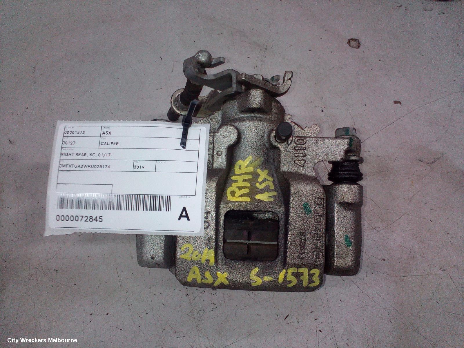 MITSUBISHI ASX CALIPER, RH REAR, XB-XD, 07/2012 ONWARDS
