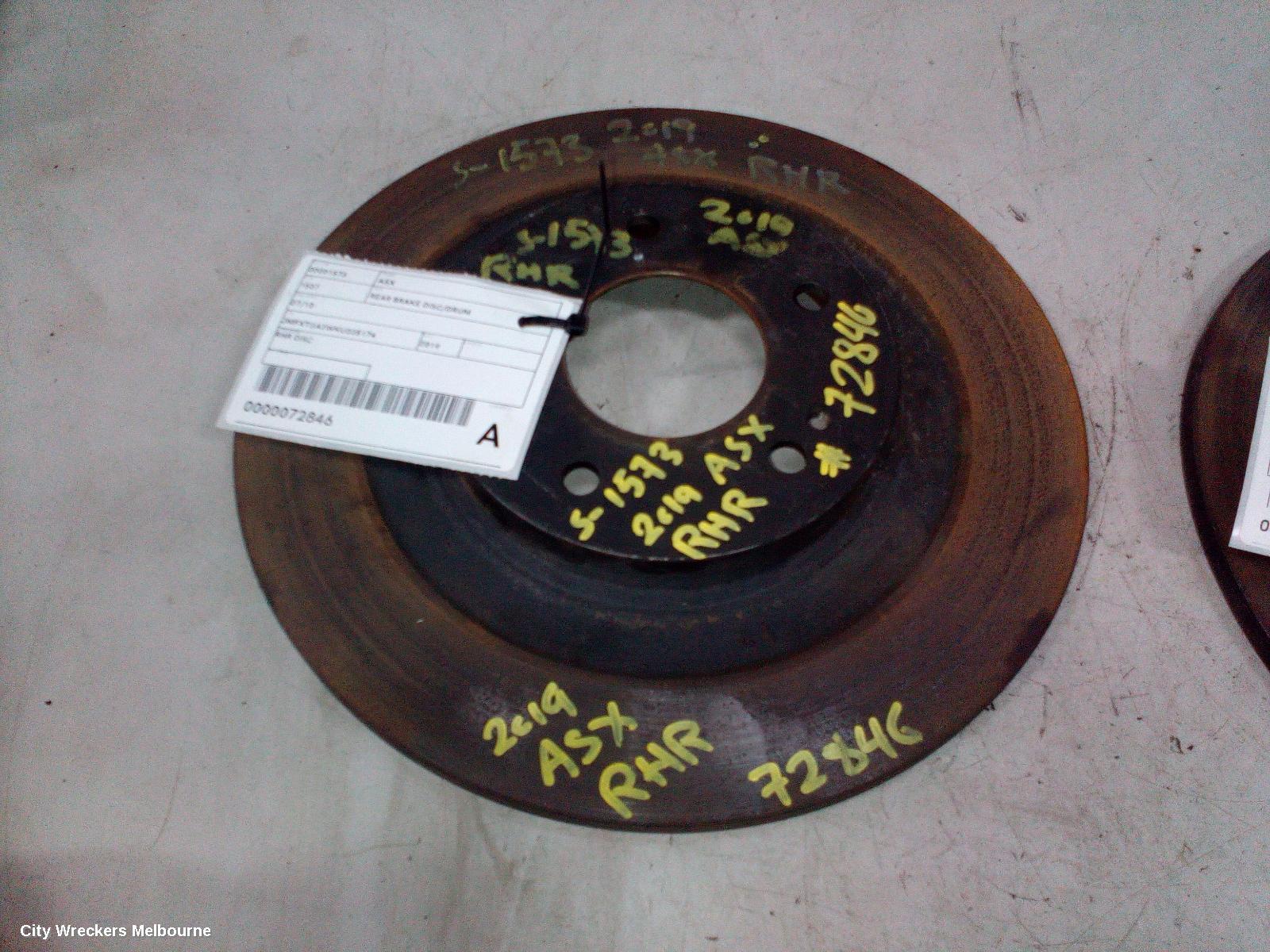 MITSUBISHI ASX REAR BRAKE DISC/DRUM, 05/2010 ONWARDS