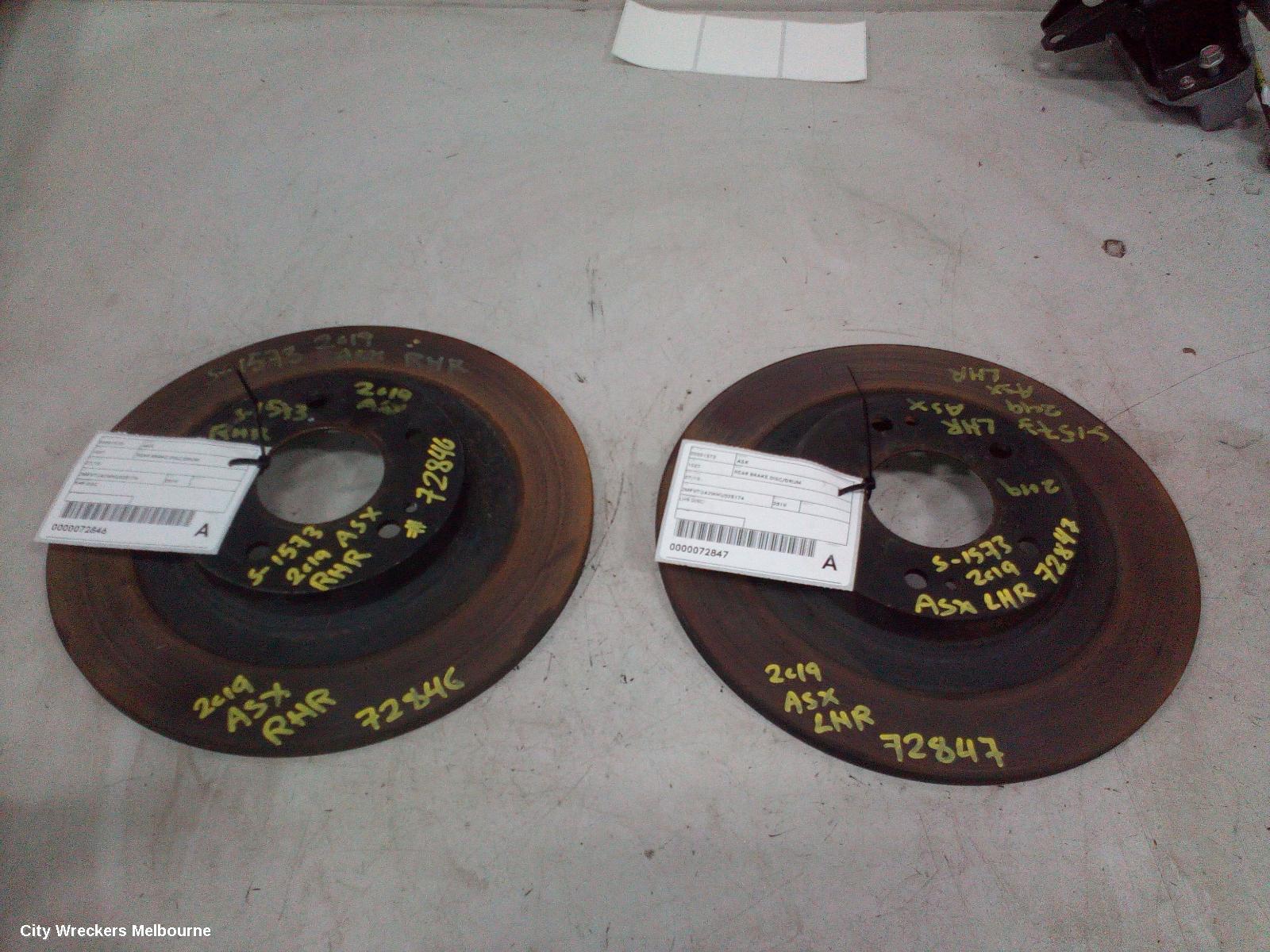 MITSUBISHI ASX REAR BRAKE DISC/DRUM, 05/2010 ONWARDS