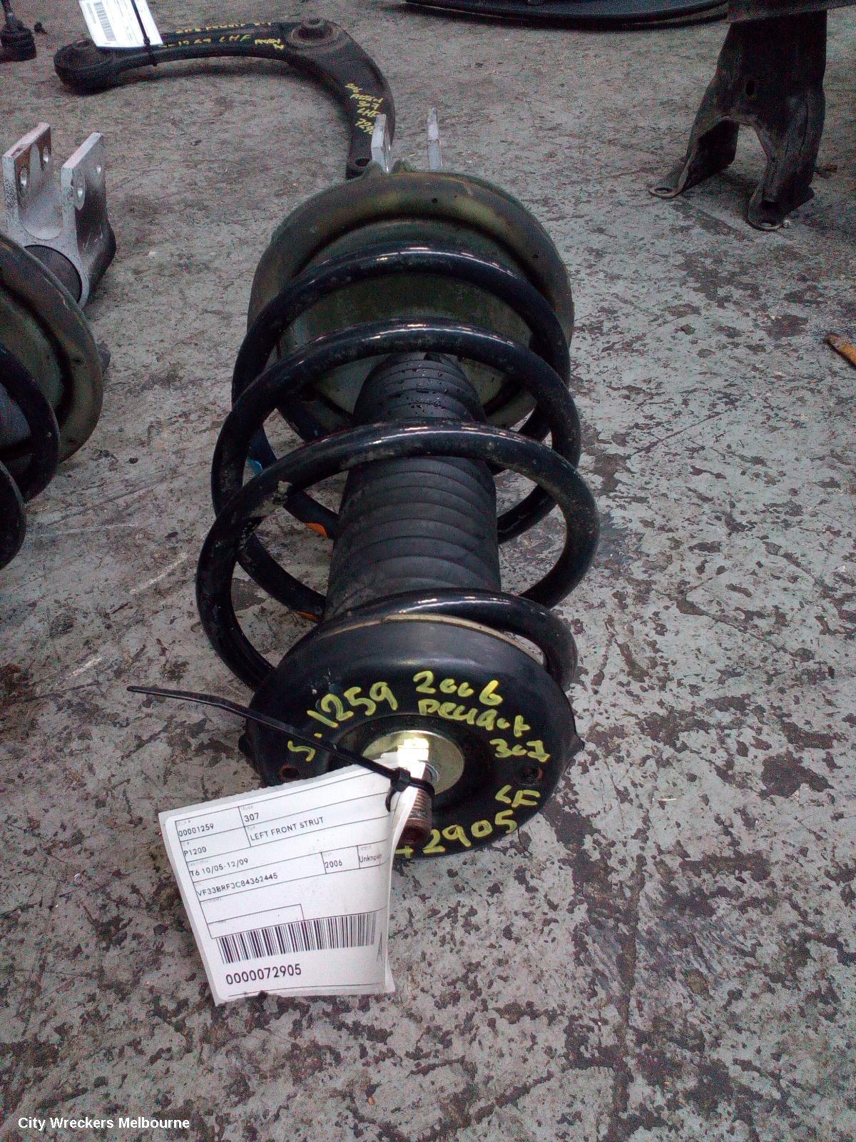 PEUGEOT 307 LEFT FRONT STRUT, T6 10/2005 - 12/2009