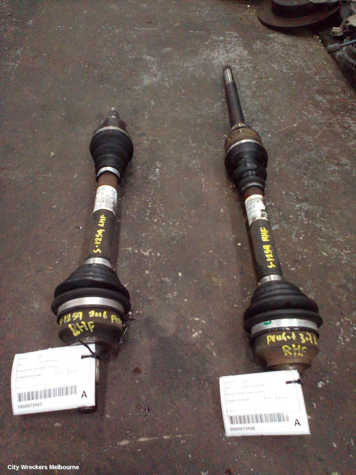 PEUGEOT 307 RIGHT DRIVESHAFT, MANUAL T/M, BE4 TRANS, 5 SPEED, RFNB/RFNC/RFKC/NFUK/RHYB/9HZC/RFJC, T5-T6, 12/2001 - 12/2009
