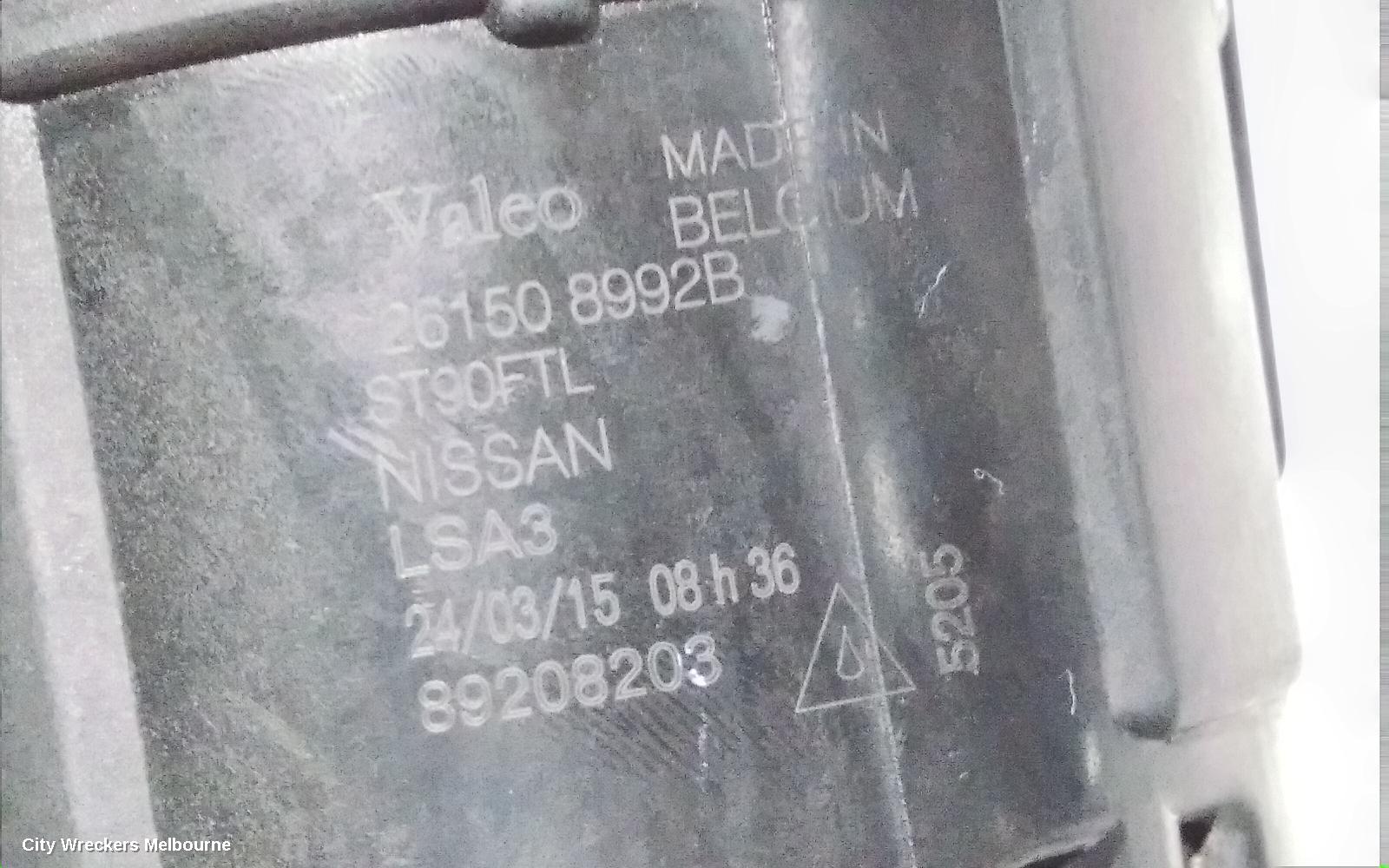 NISSAN QASHQAI LEFT INDICATOR/FOG/SIDE, BUMPER FOGLAMP, J11, 06/2014 - 06/2017