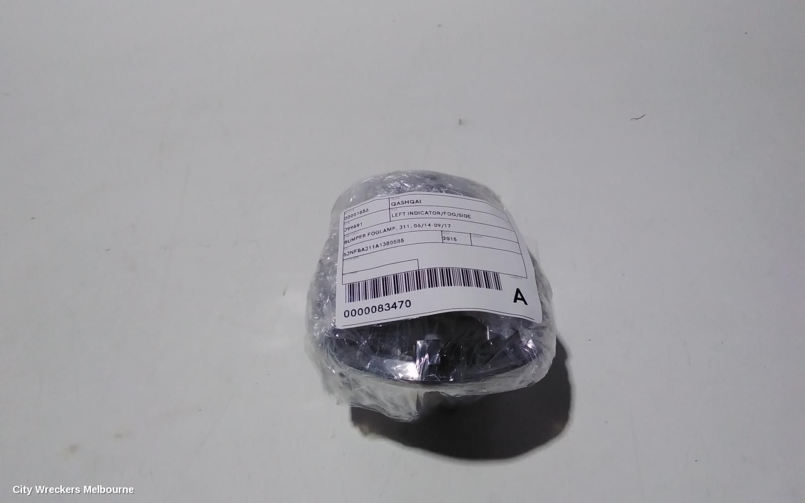 NISSAN QASHQAI LEFT INDICATOR/FOG/SIDE, BUMPER FOGLAMP, J11, 06/2014 - 06/2017