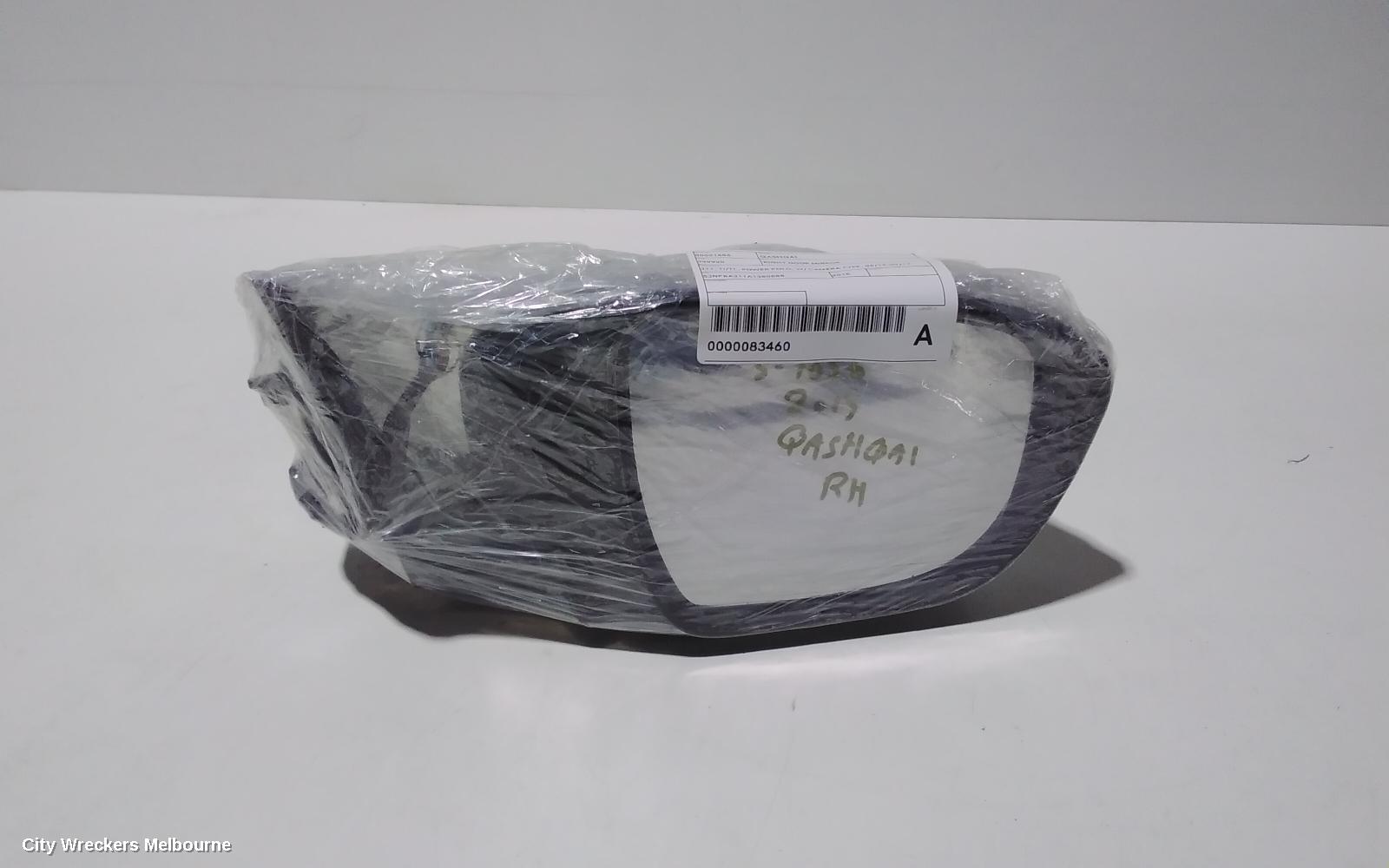 NISSAN QASHQAI RIGHT DOOR MIRROR, J11, TI/TL, POWER FOLD, W/ CAMERA TYPE, 06/2014 - 06/2017