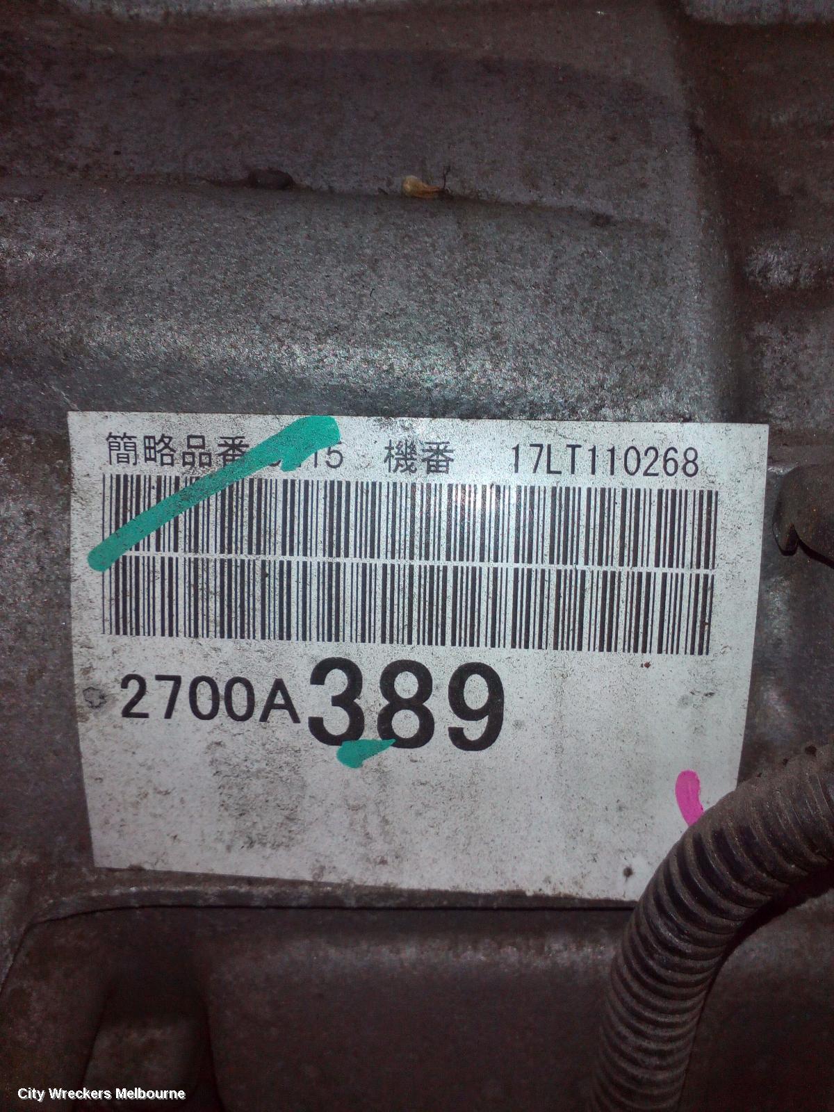MITSUBISHI TRITON TRANS/GEARBOX, AUTO, 2WD, DIESEL, 2.4, 4N15, 5 SPEED (R5AWF TRANS CODE), MQ, 03/2015 - 10/2018