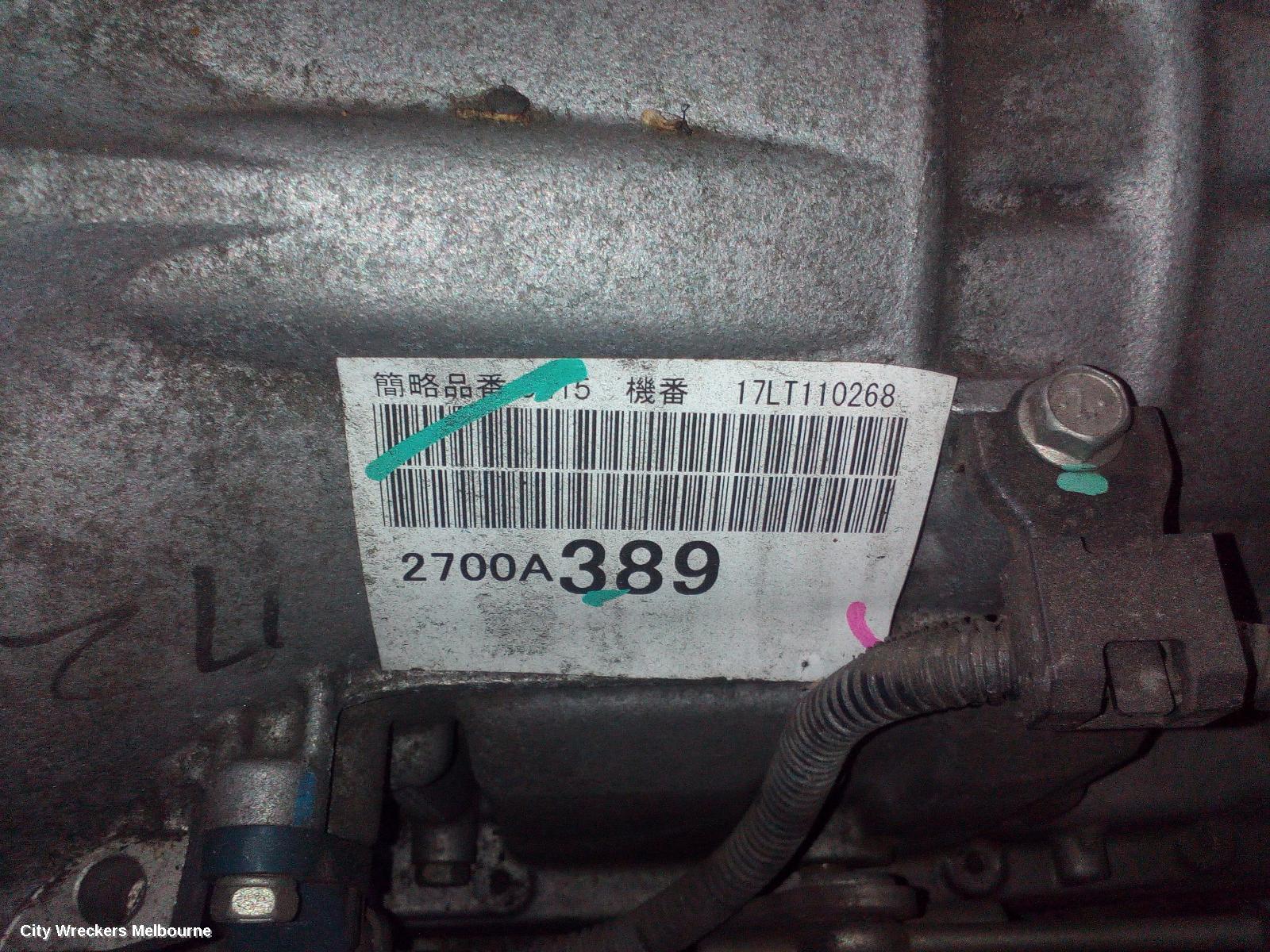 MITSUBISHI TRITON TRANS/GEARBOX, AUTO, 2WD, DIESEL, 2.4, 4N15, 5 SPEED (R5AWF TRANS CODE), MQ, 03/2015 - 10/2018