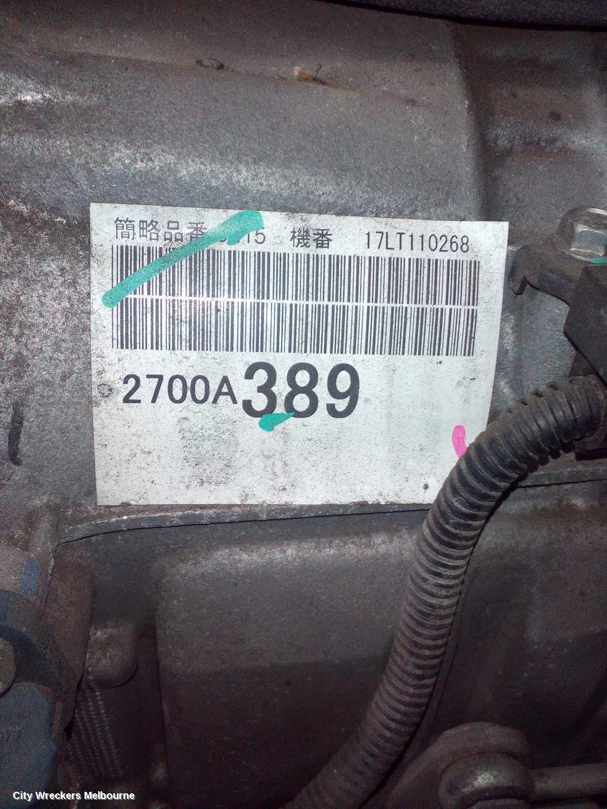 MITSUBISHI TRITON TRANS/GEARBOX, AUTO, 2WD, DIESEL, 2.4, 4N15, 5 SPEED (R5AWF TRANS CODE), MQ, 03/2015 - 10/2018